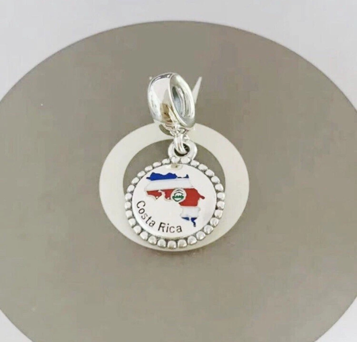 Pandora Costa Rica Country Map Flag Exclusive Travel Dangle Charm
