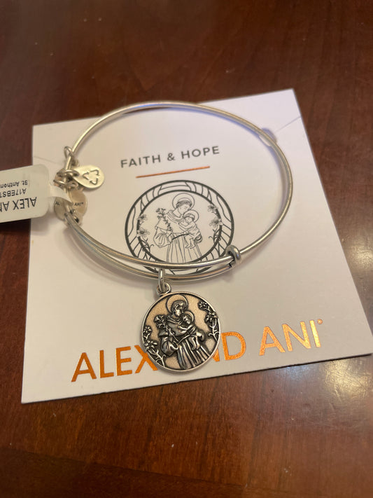 Alex and Ani Silver Color Saint Anthony Bracelet ~ New with tags