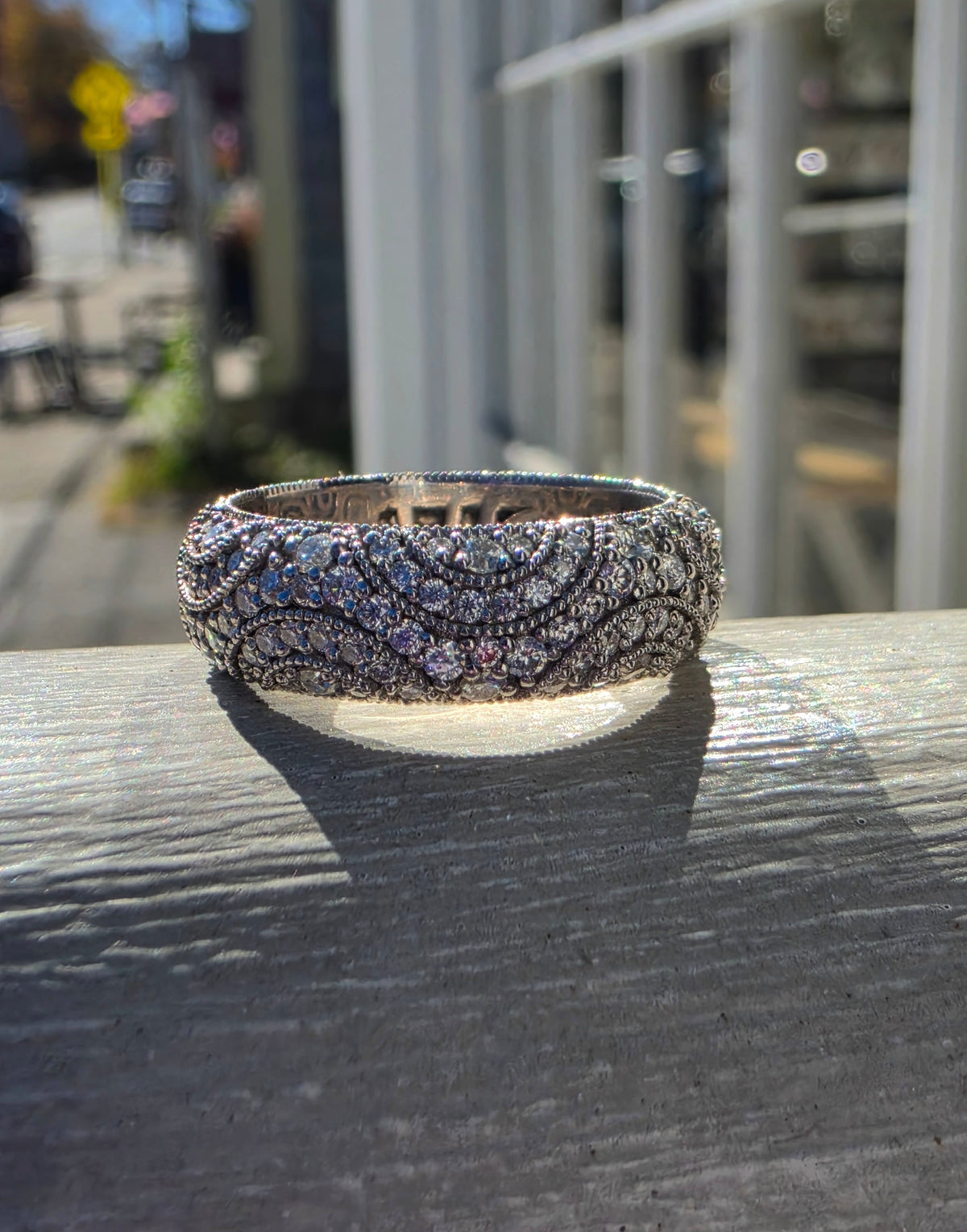 925 Sterling Silver Highly Decorative Micro Pave CZ Zirconia Eternity Band Ring