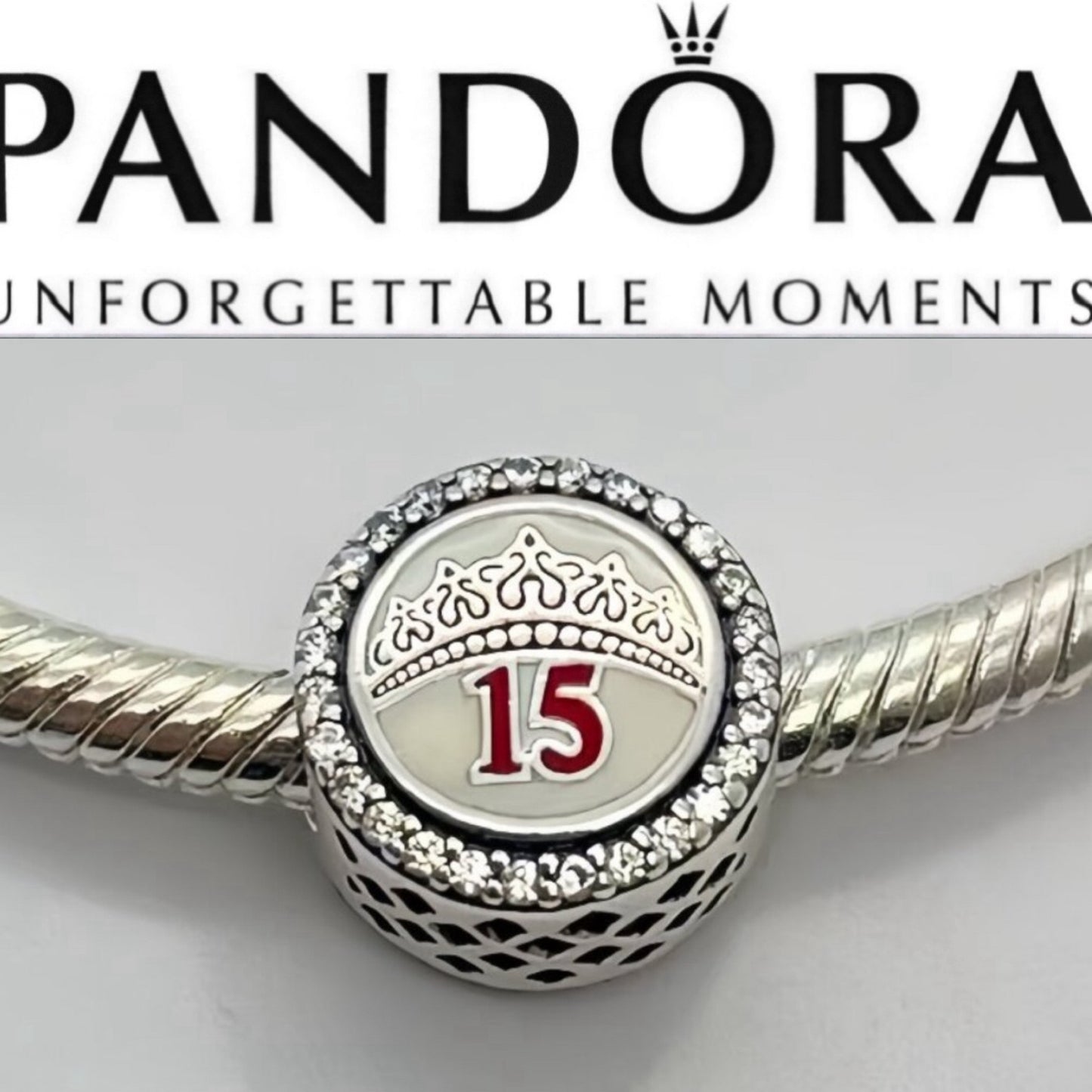 Pandora 15 Birthday Quincinera Round Signet Charm