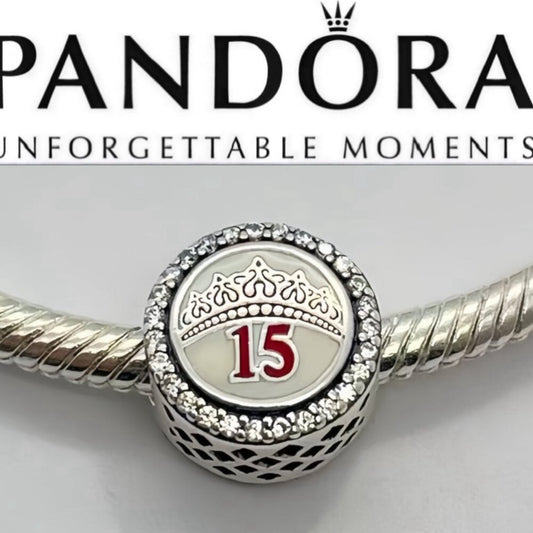 Pandora 15 Birthday Quincinera Round Signet Charm
