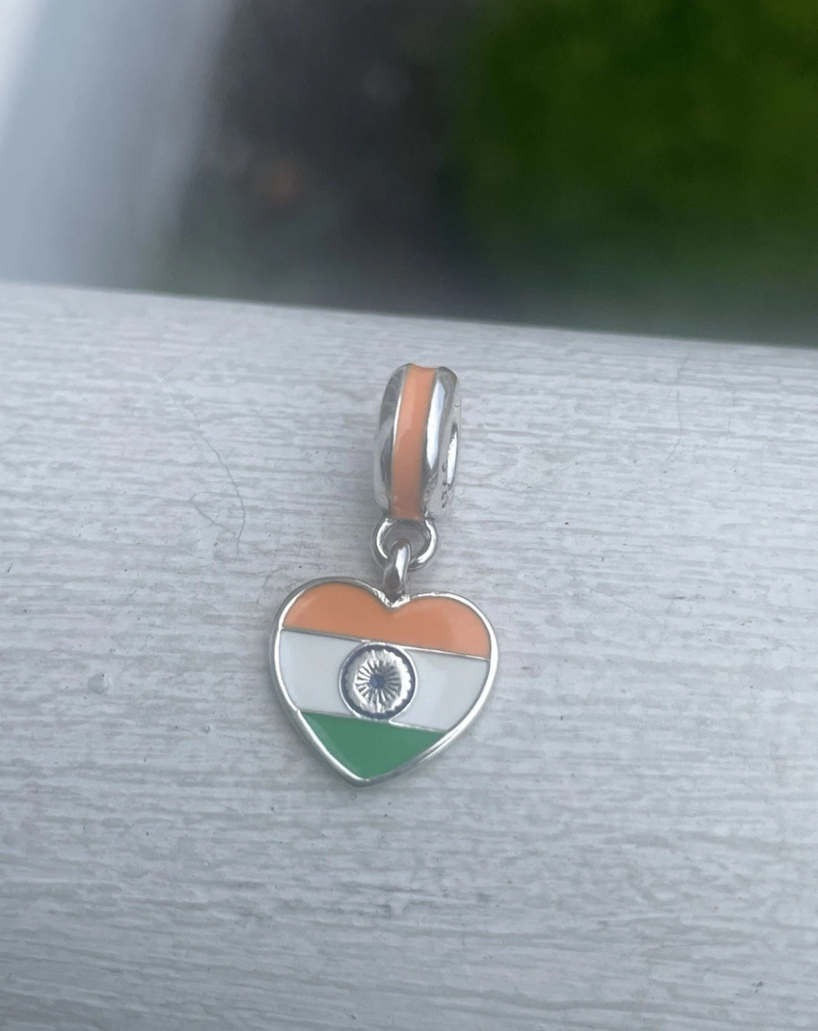 Pandora India Flag Country Exclusive Dangle Heart Charm
