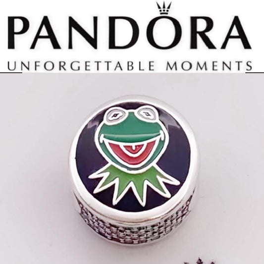 Pandora Muppets Kermit the Frog Round Signet Charm - New in Box