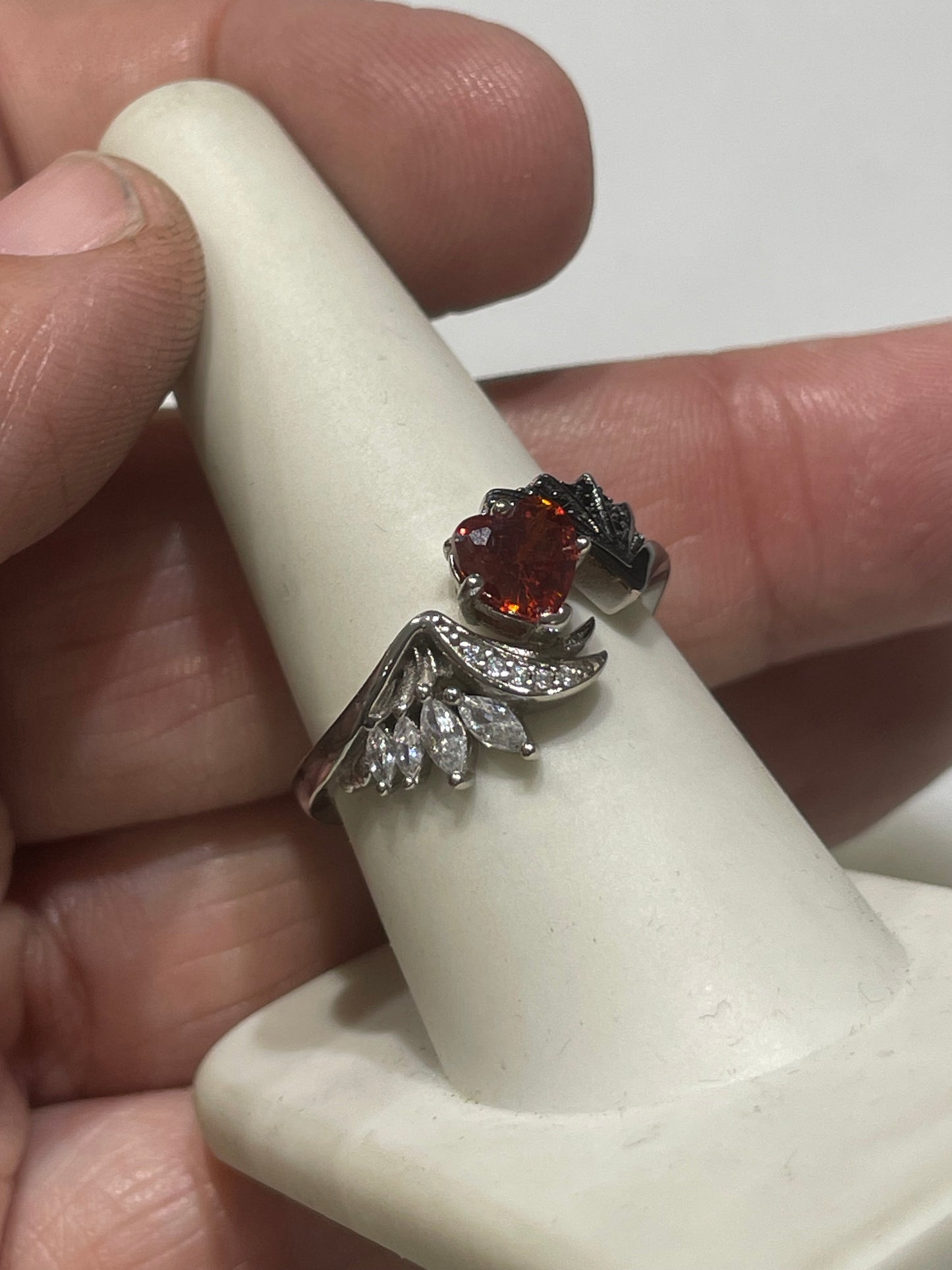 925 Sterling Silver Devilish Angel Ring Size 9