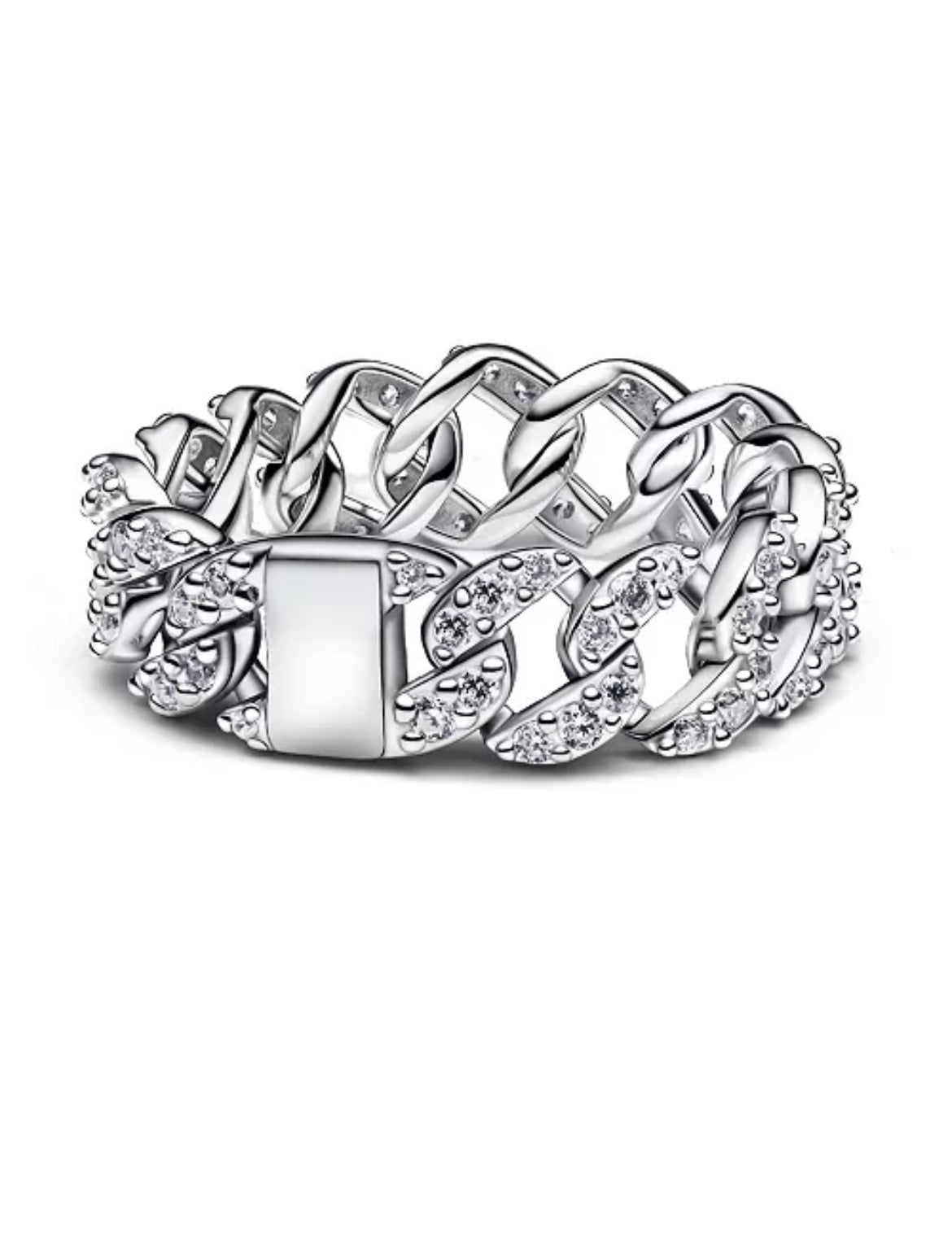 Pandora Sparkling Cuban Link Ring