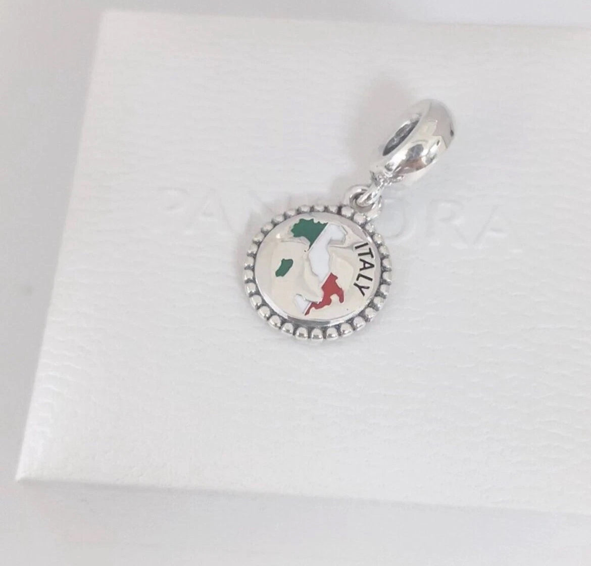 Pandora Italy Country Map Flag Exclusive Travel Dangle Charm