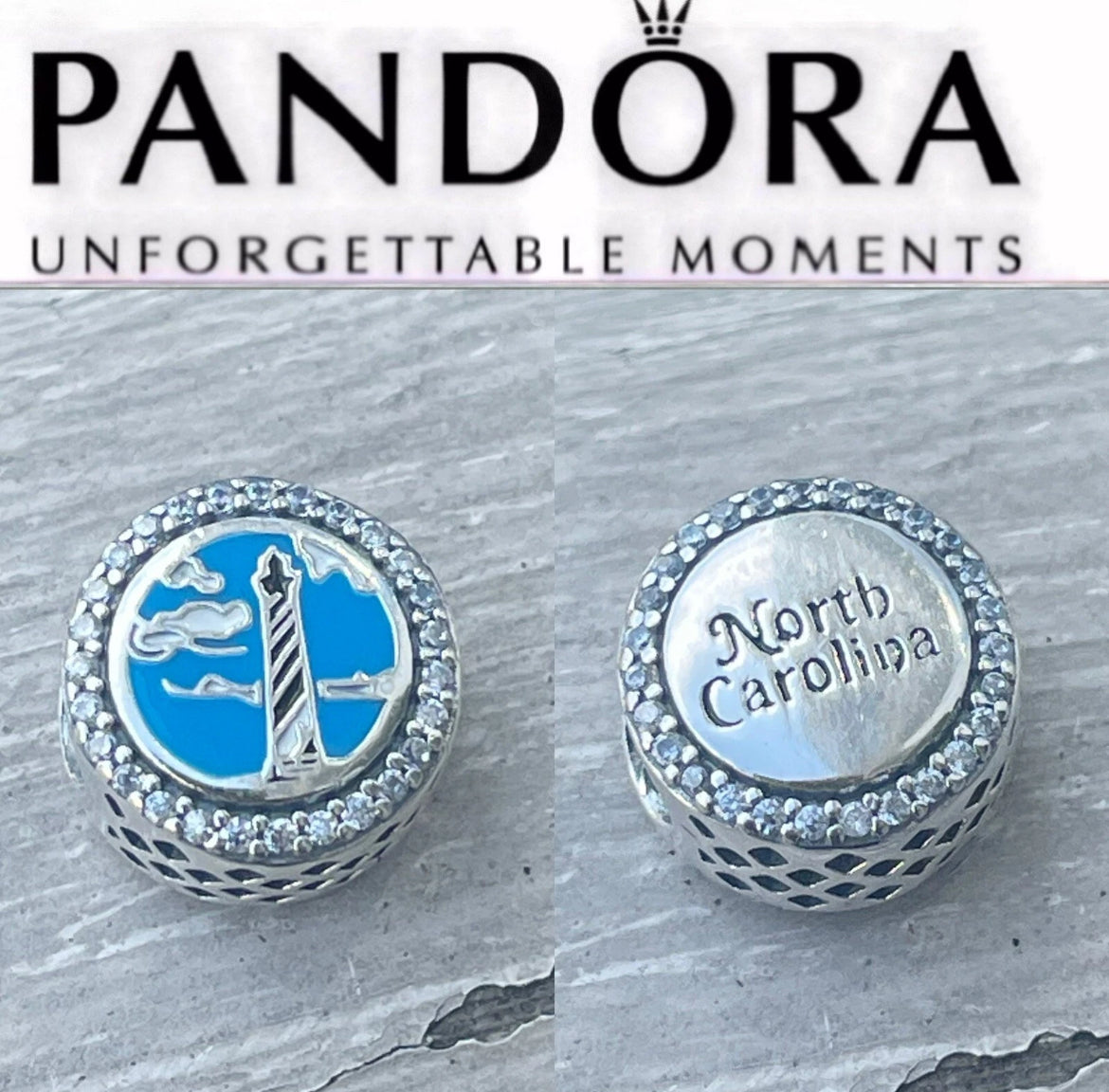 Pandora North Carolina State Exclusive Lighthouse Image Travel Destination Charm