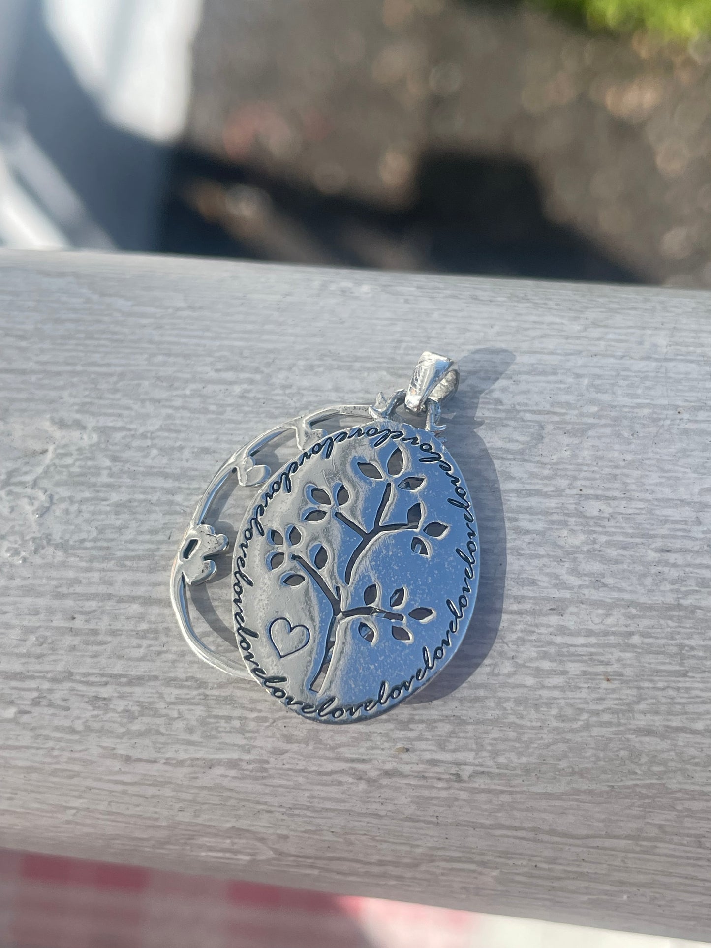 925 Sterling Silver Family Tree Pendant Charm