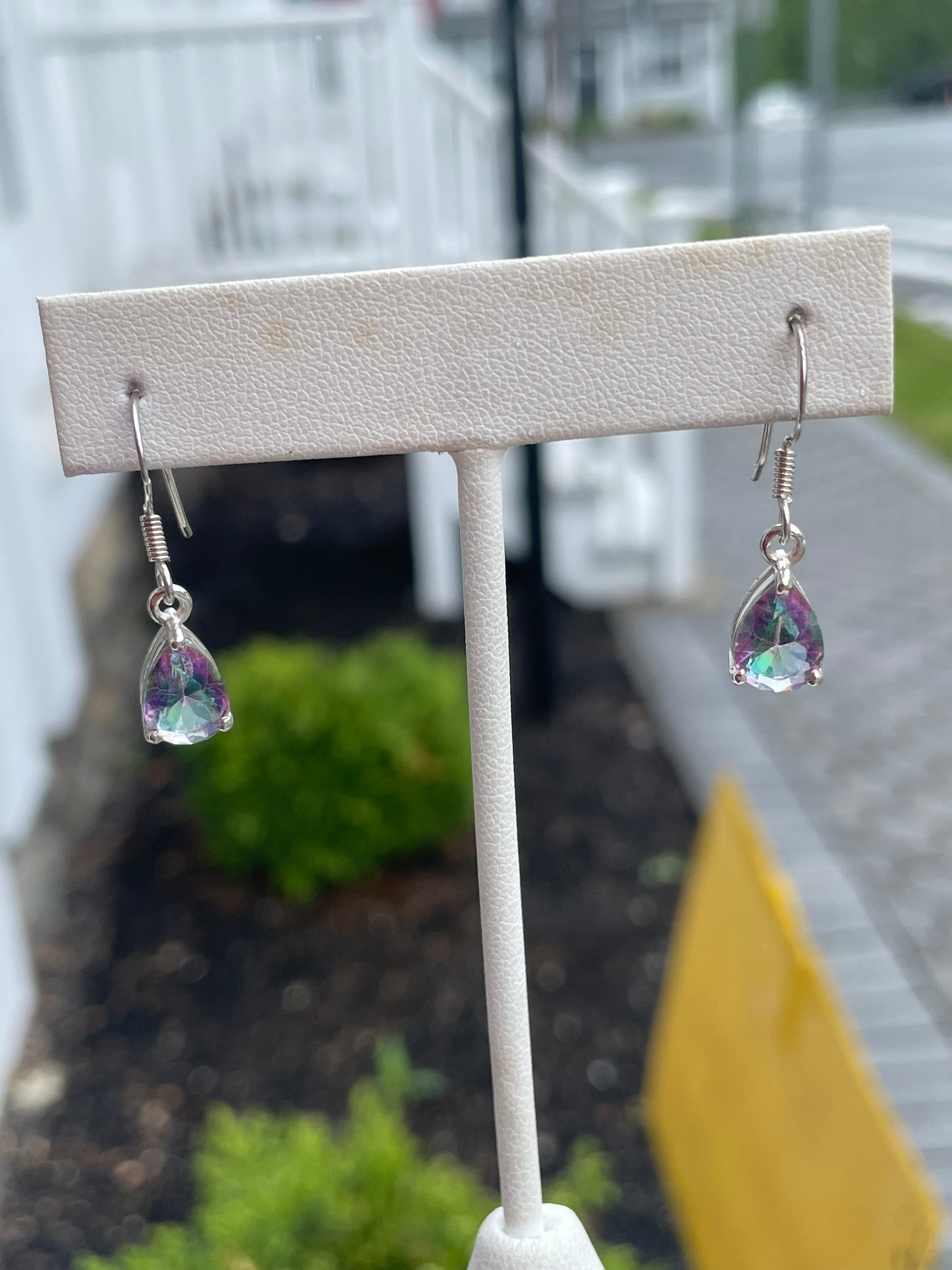 925 Sterling Silver Mystic Topaz Dangle Earrings