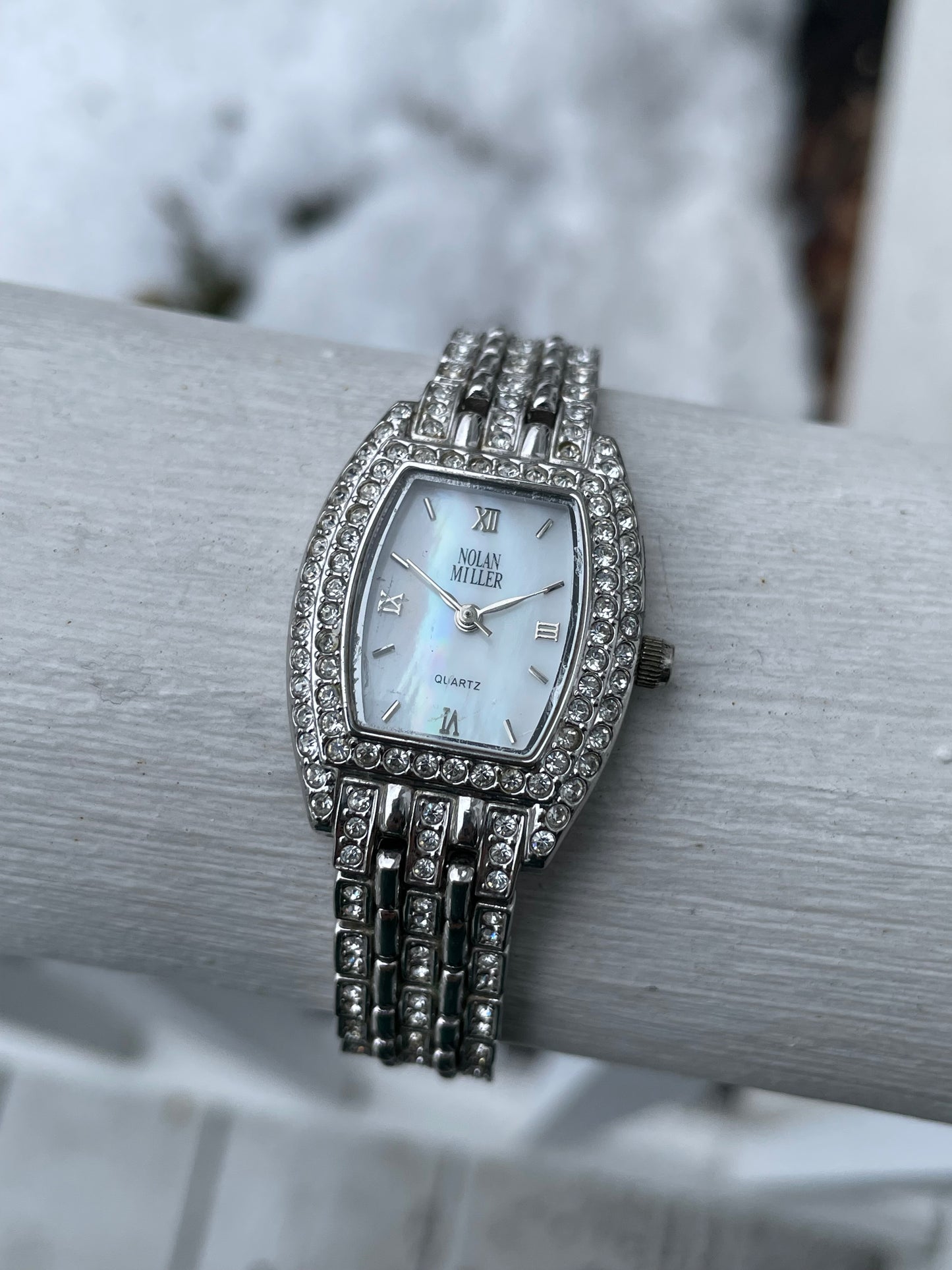 Ladies Nolan Miller Sparkling Mother of Pearl Stainless Steel Watch (K38)