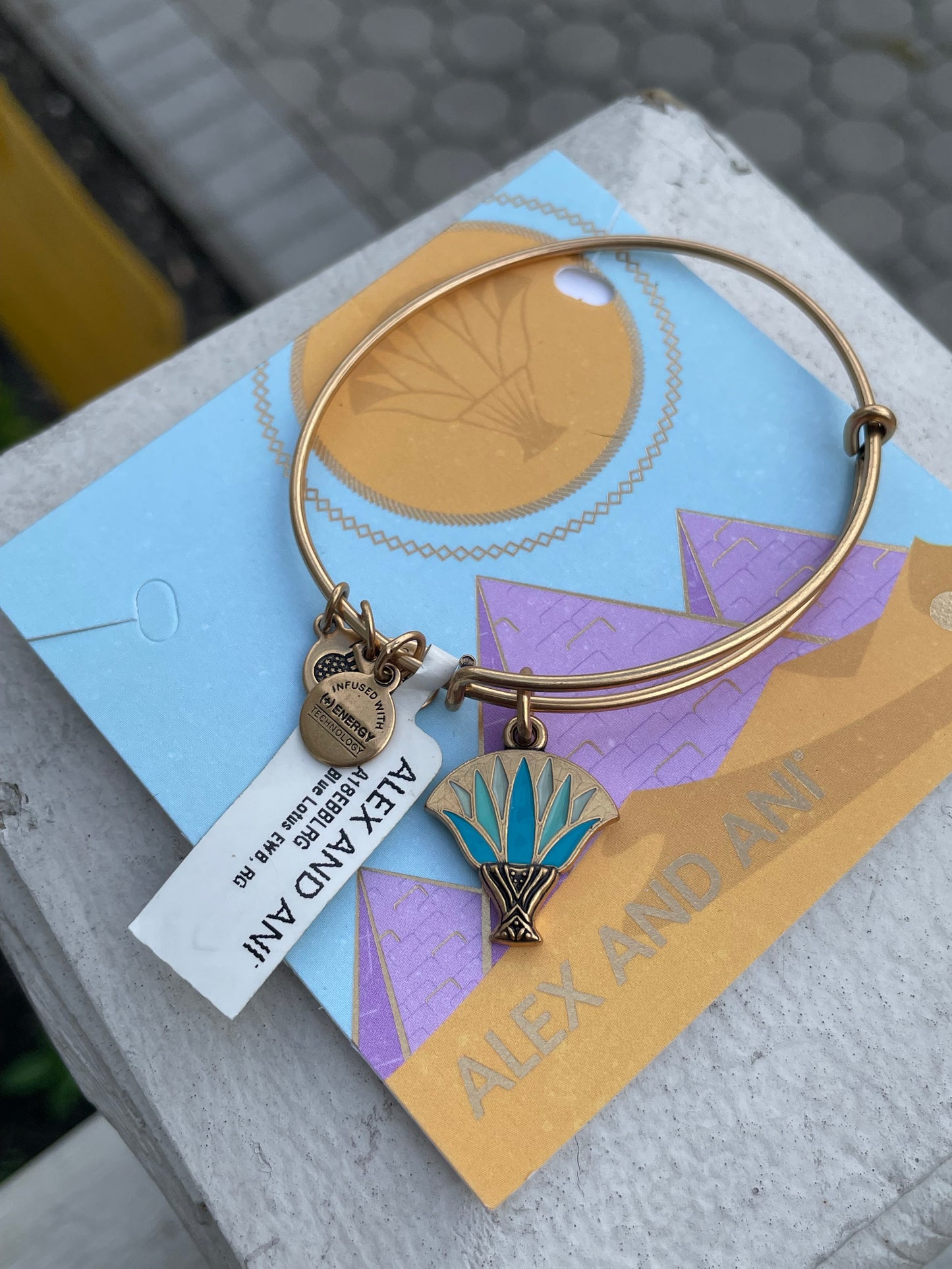 Alex and Ani Blue Lotus Gold Color Bracelet