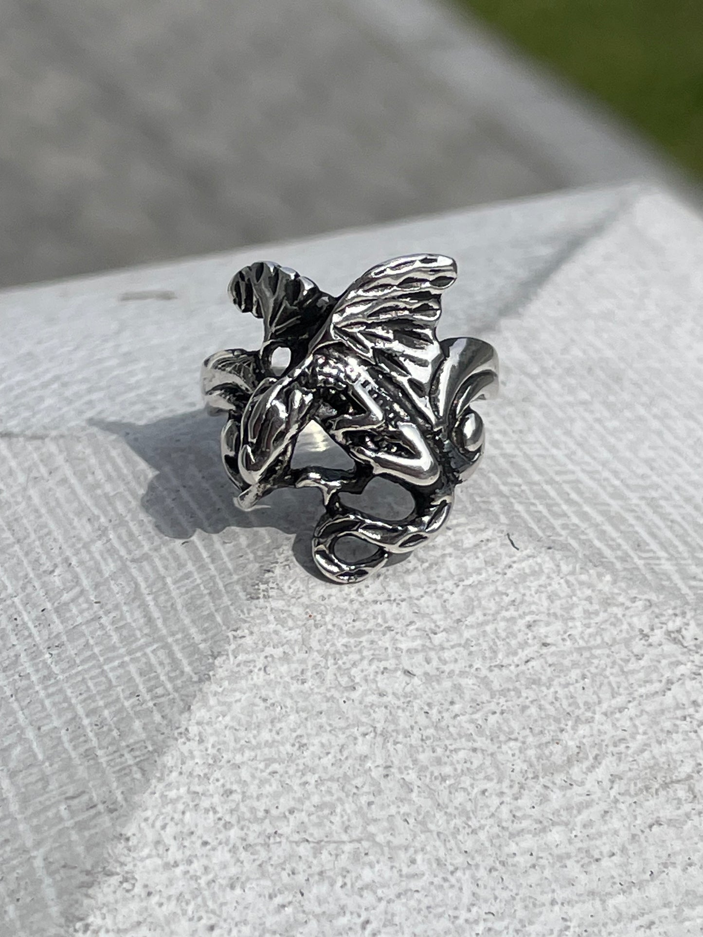 925 Sterling Silver Dragon Ring Size 8.5