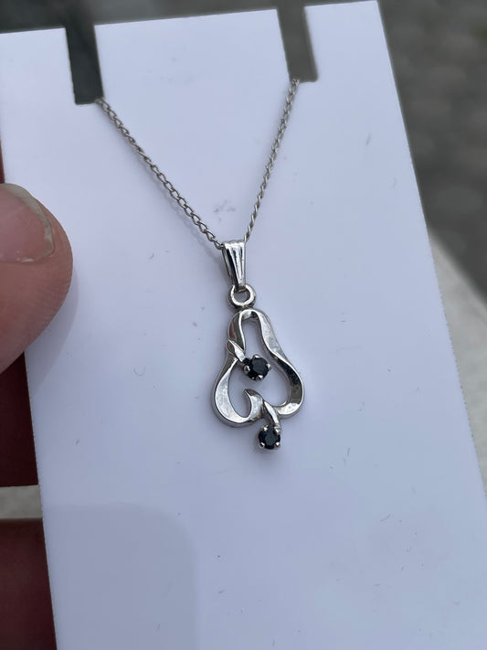 925 Sterling Silver Petite Sapphire Necklace