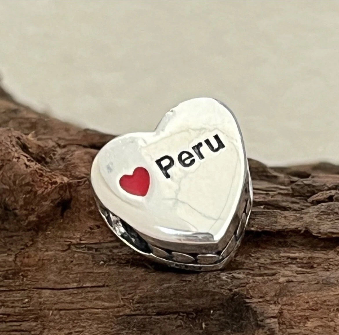 Pandora Peru Country Exclusive Heart Flag Travel Charm