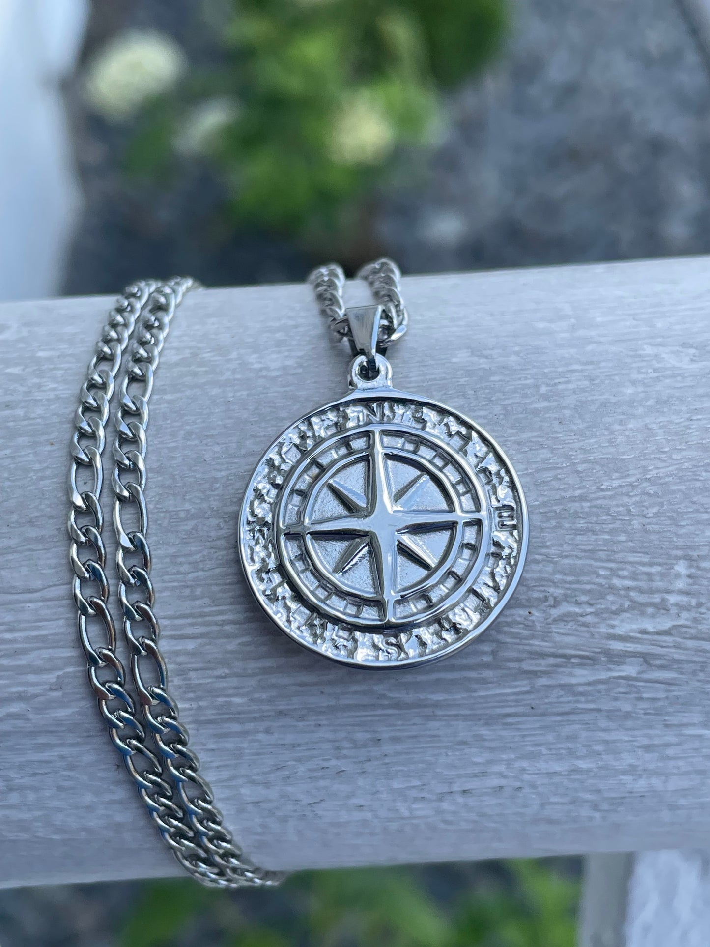 Stainless Steel Compass Necklace