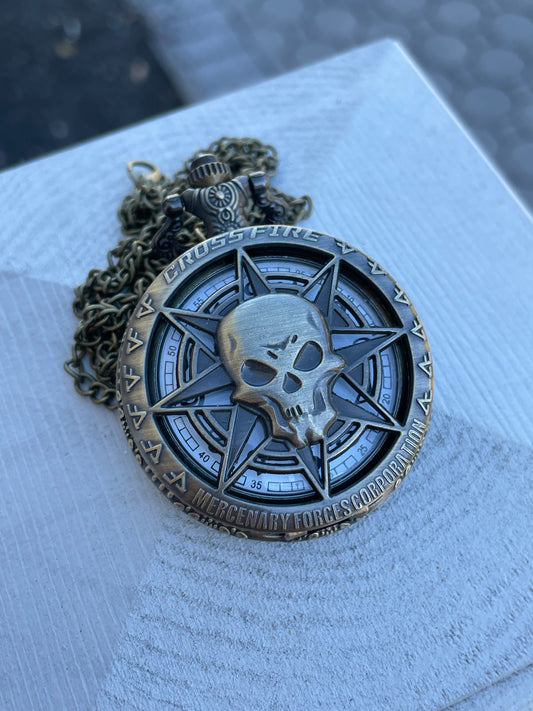 Crossfire Skull pocket watch