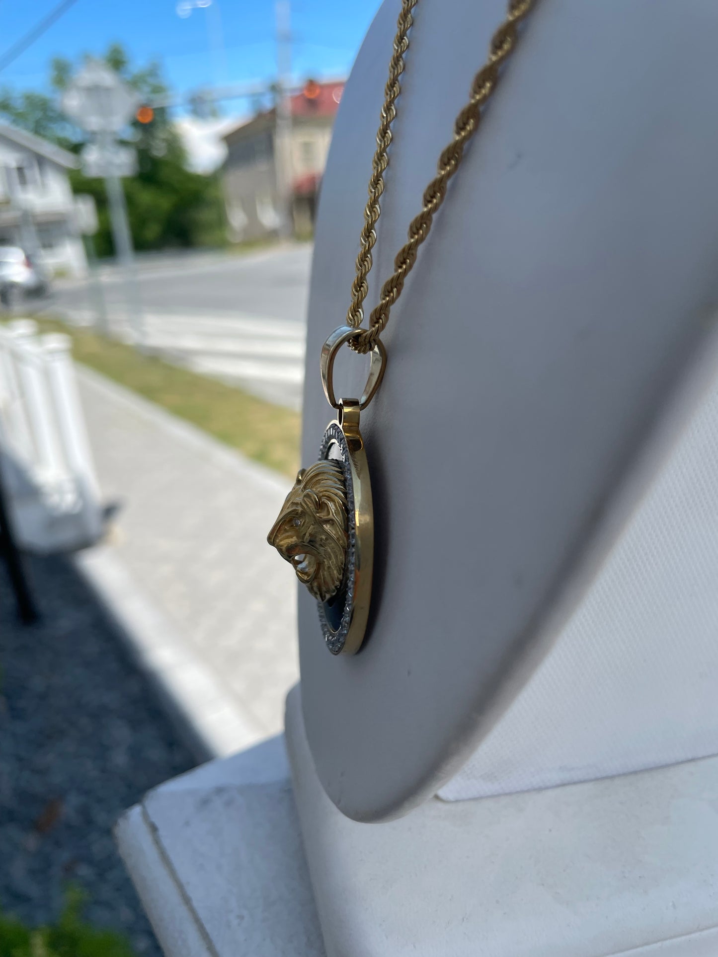 Stainless Steel Lion Gold Plated Necklace