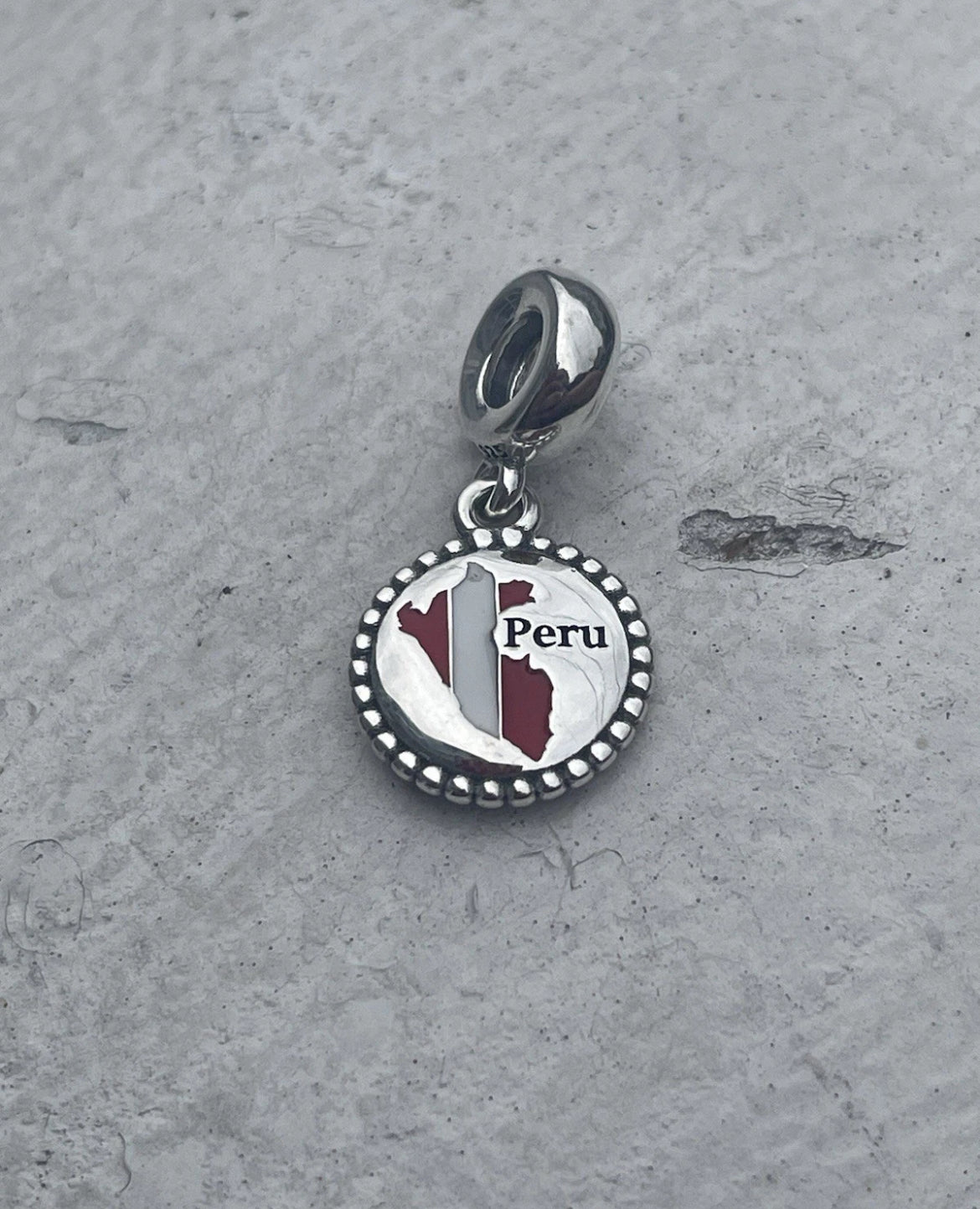 Pandora Peru Country Exclusive Map Flag Travel Dangle Charm