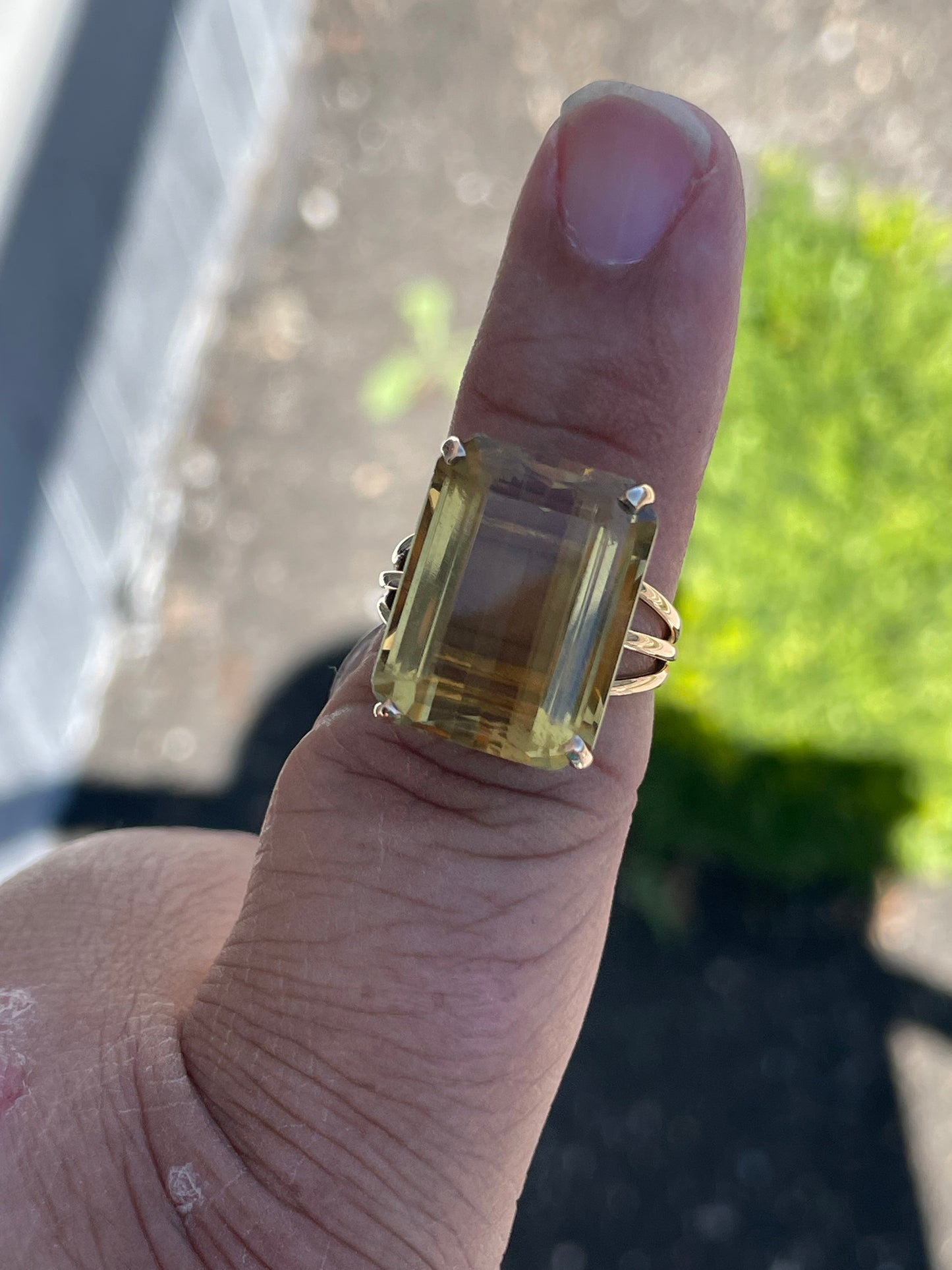 14k Gold Natural 25.0ct Citrine Cocktail Ring