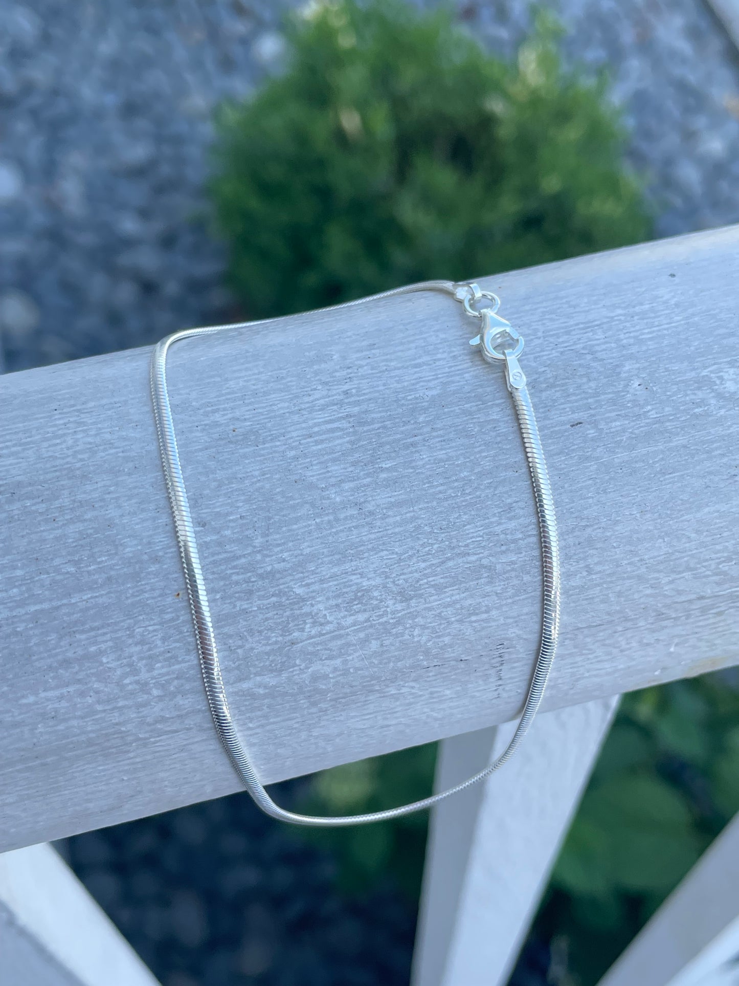 925 Sterling Silver Snake Anklet 10”