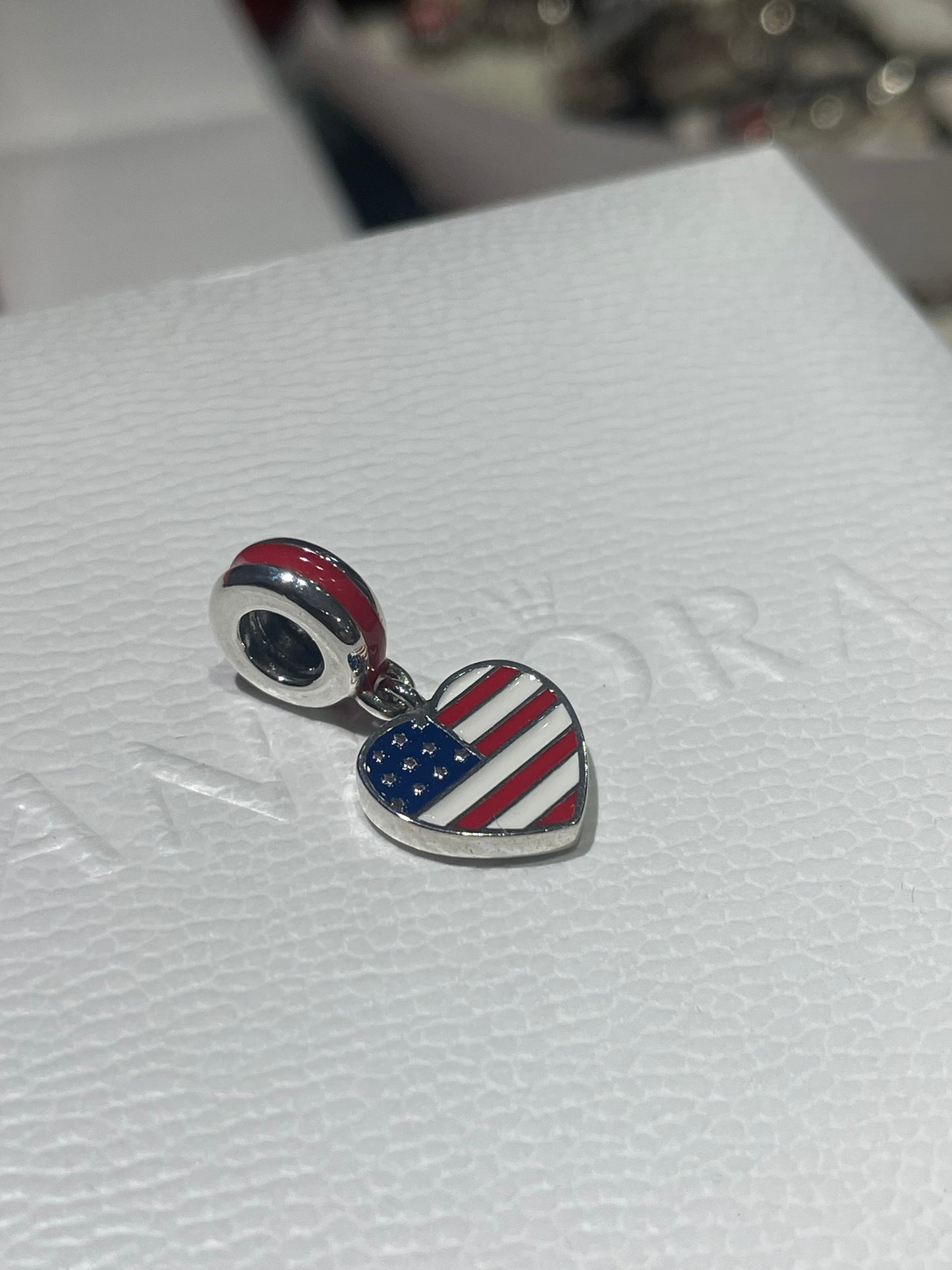 Pandora United States Heart Flag Charm