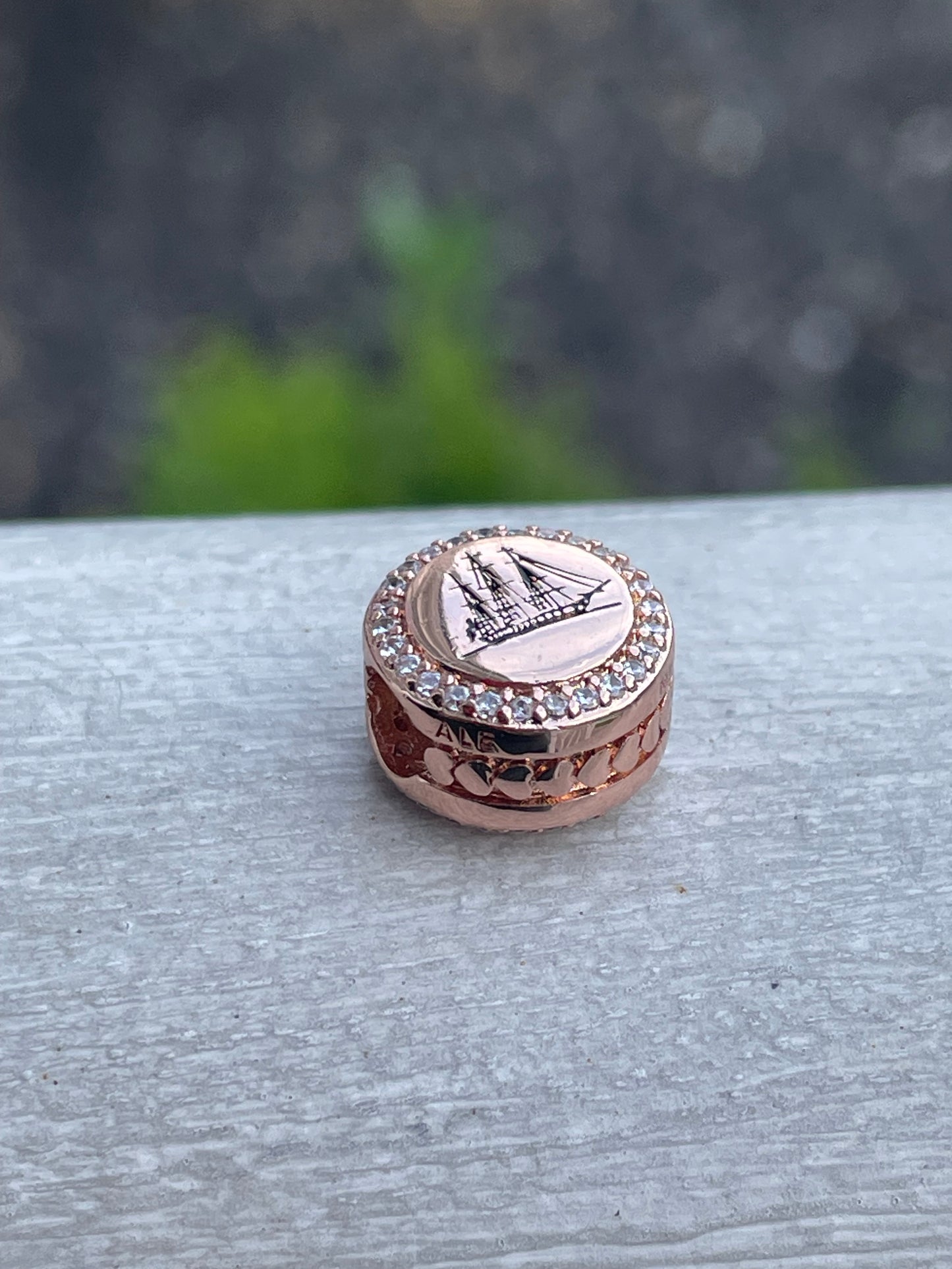 Pandora Boston Massachusetts State Exclusive Rose Gold Iconic Ship Signet Travel Charm