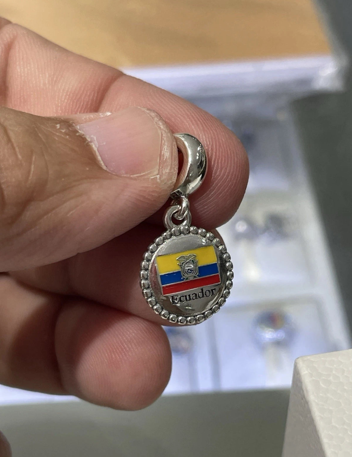 Pandora Ecuador Country Flag Exclusive Travel Dangle Charm