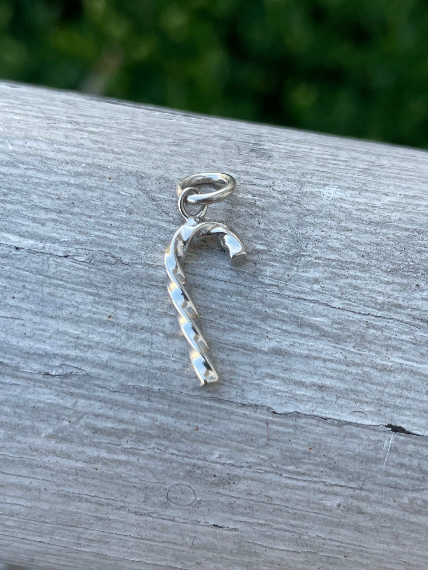 925 Sterling Silver Candy Cane Pendant Charm