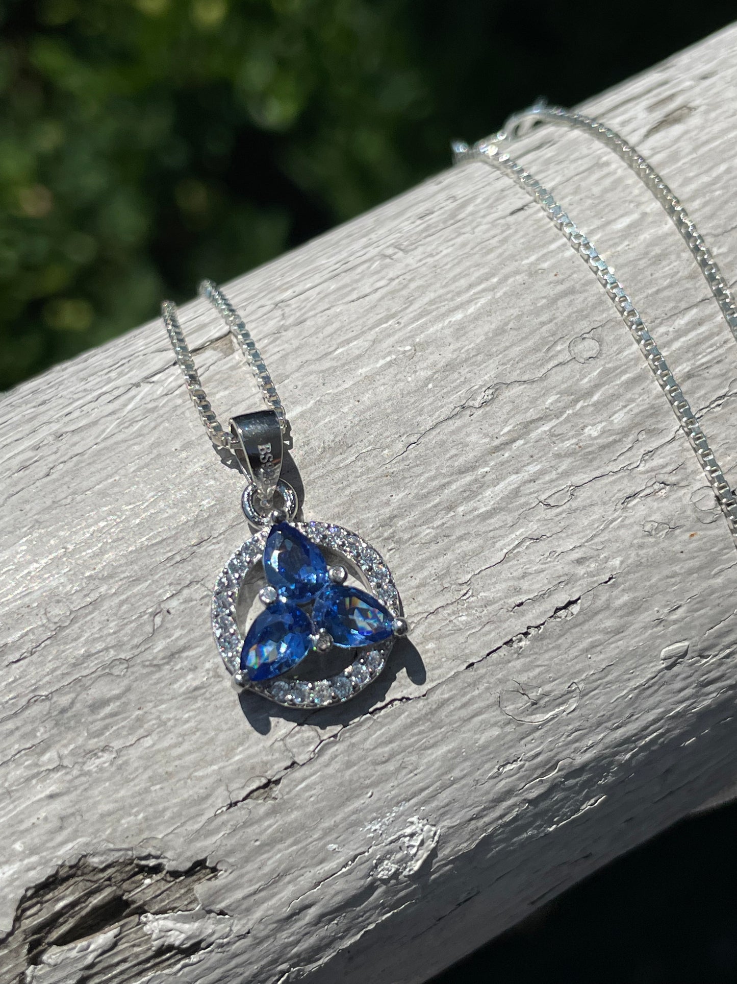 925 Sterling Silver "Glacial Beauty" Tanzanite Zirconia Necklace