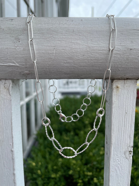 925 Sterling Silver Paperclip Necklace