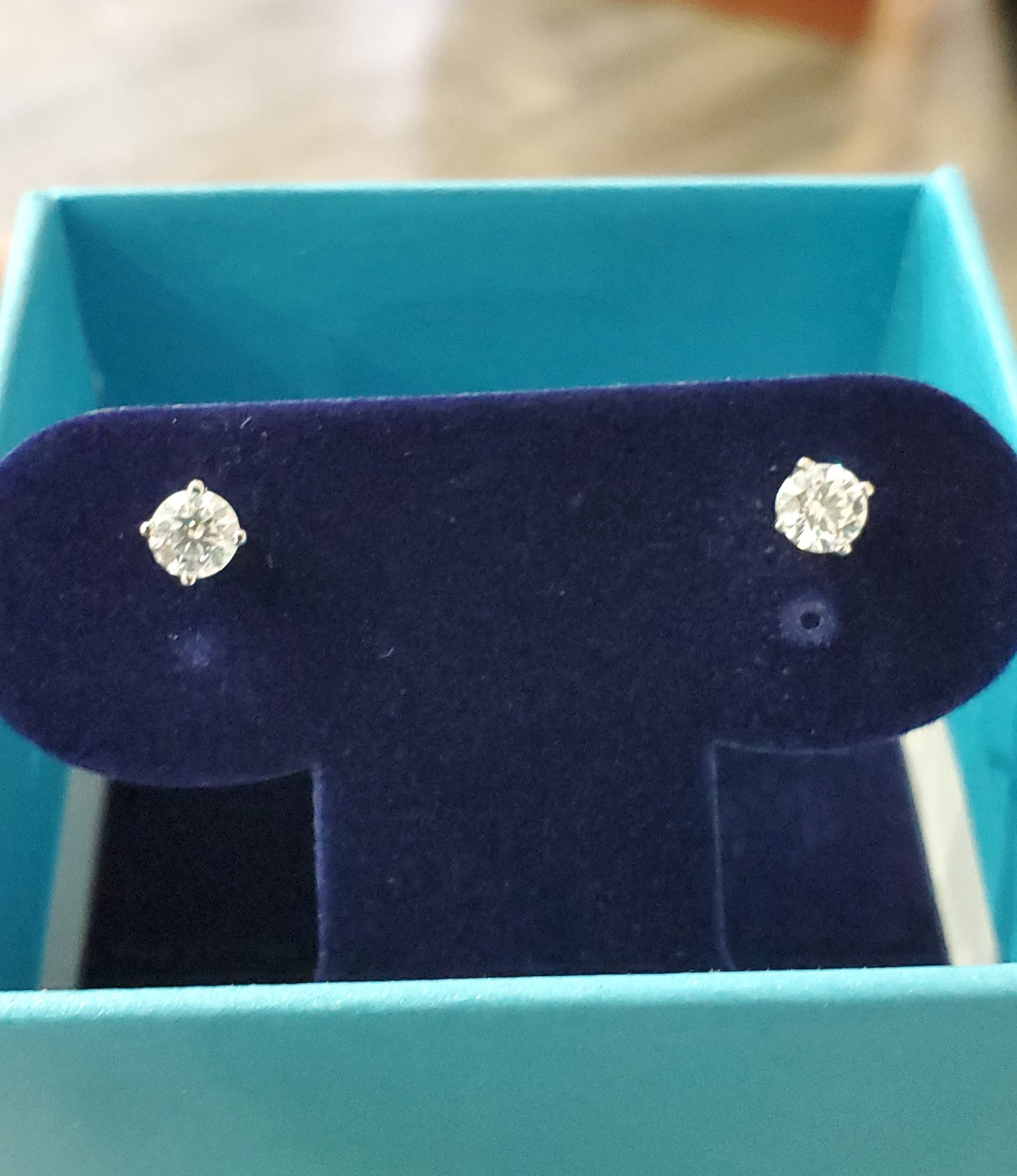 14k White Gold .50ct TCW Diamond Earring Studs