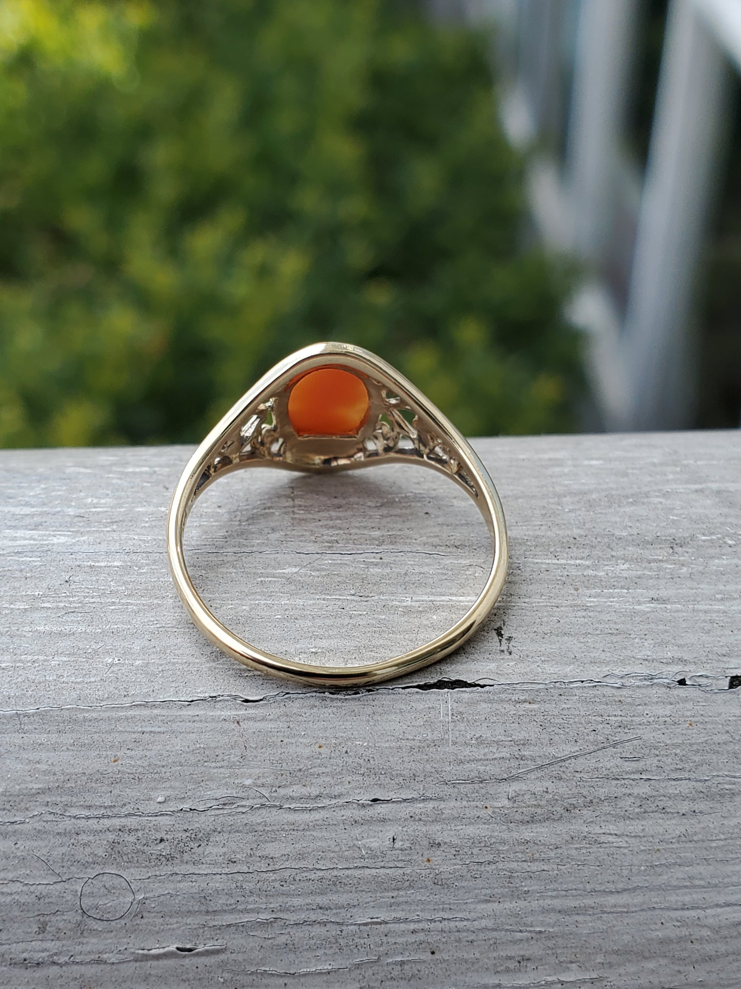 10k Yellow Gold Ladies Vintage 1950-1960 Cameo Oval Ring