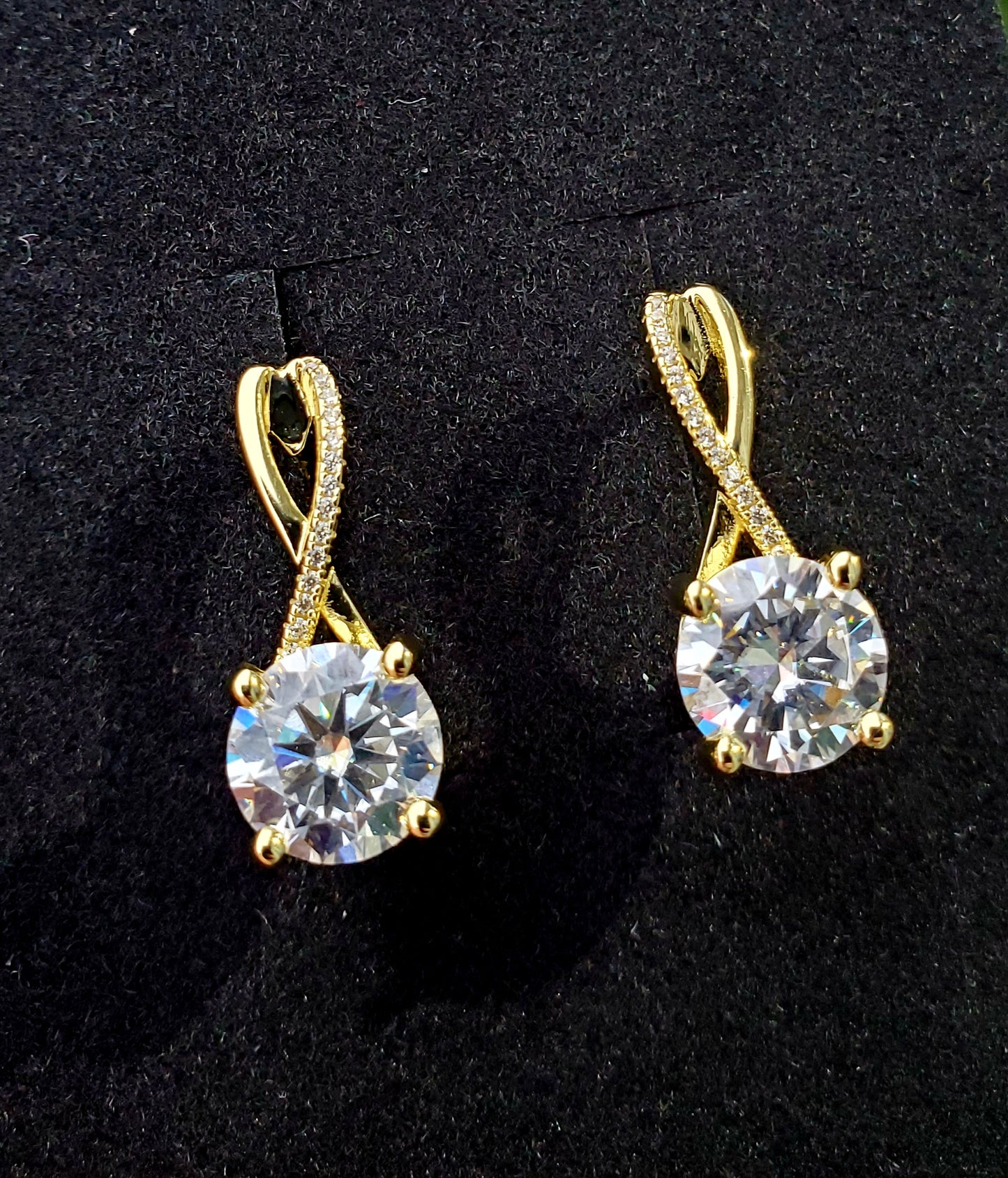 925 Sterling Silver 14k Vermeil 4 tcw Moissanite Diamond Infinity Earrings