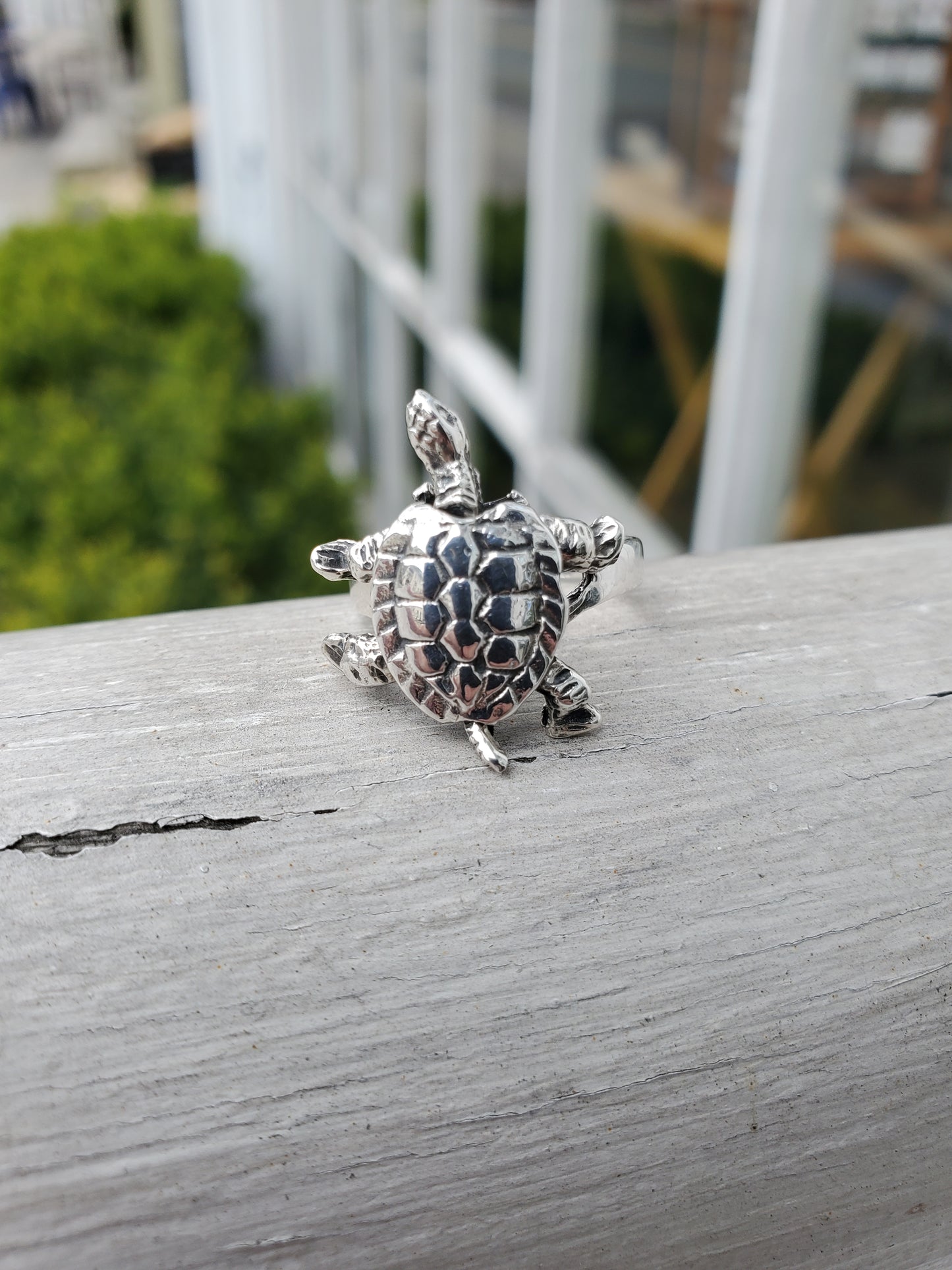 925 Sterling Silver Ladies Movable Turtle Ring