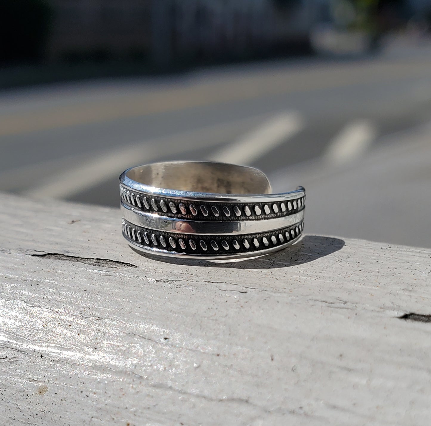 925 Sterling Silver Oxidized Toe Ring Band