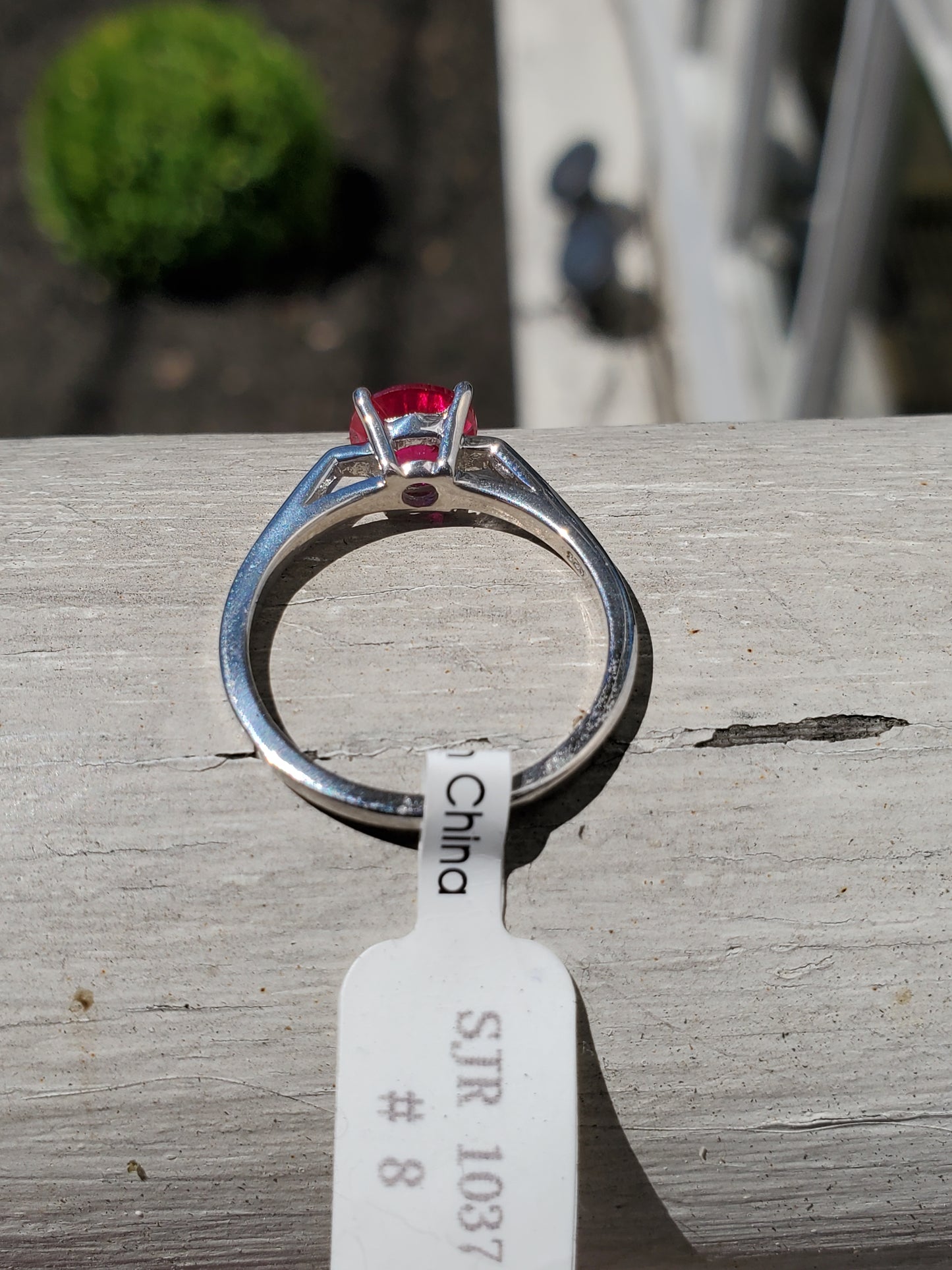 925 Sterling Silver 1.00 ct Synthetic Ruby Ring