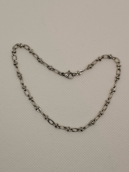 Stainless Steel Diamond Cut Cable Link Chain Anklet 10"