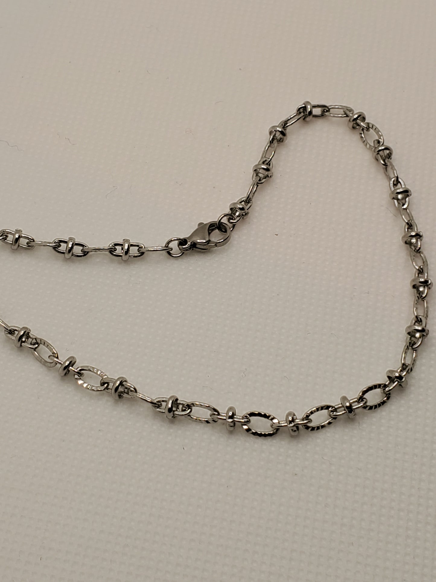 Stainless Steel Diamond Cut Cable Link Chain Anklet 10"