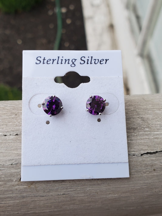 925 Sterling Silver Simulated Gemstone 2.00 TCW Stud Earrings