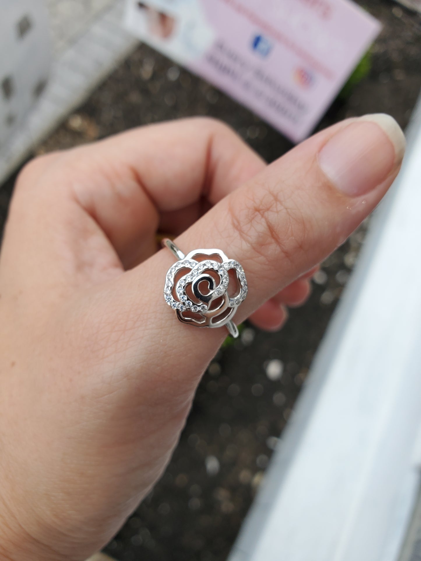 925 Sterling Silver Enchanted Sparkling Rose 🌹 Ring