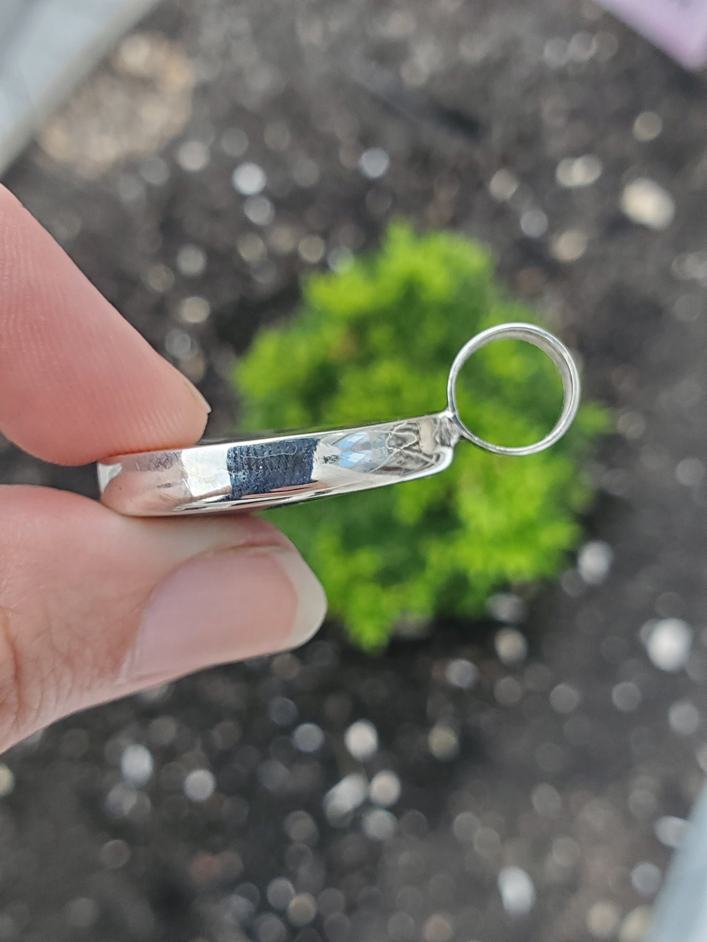 925 Sterling Silver "My World's an Ocean" Pendant w/ glittering Blue Oil Based Enamel