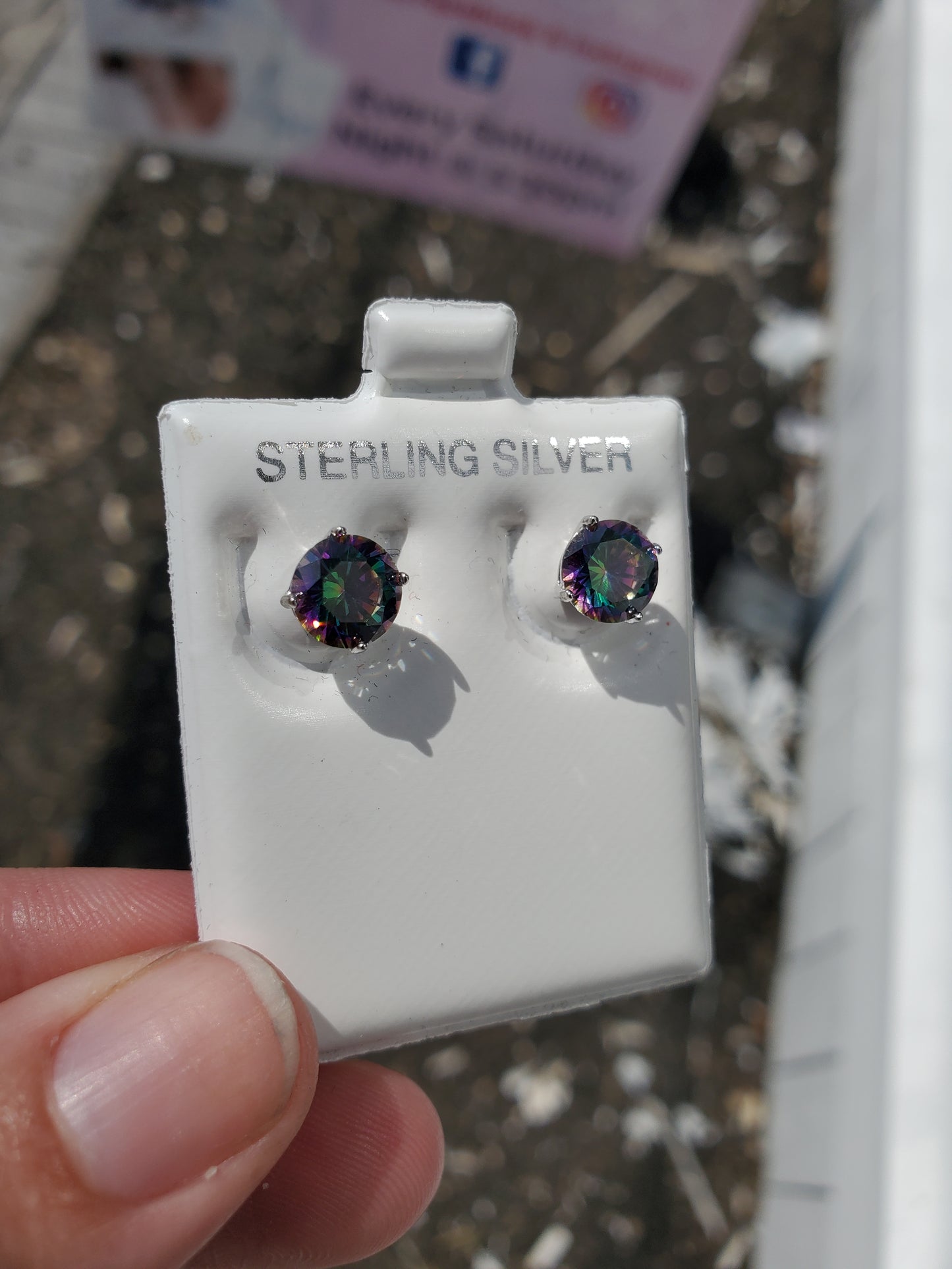 925 Sterling Silver 3.00 tcw Mystic Topaz Stud Earrings