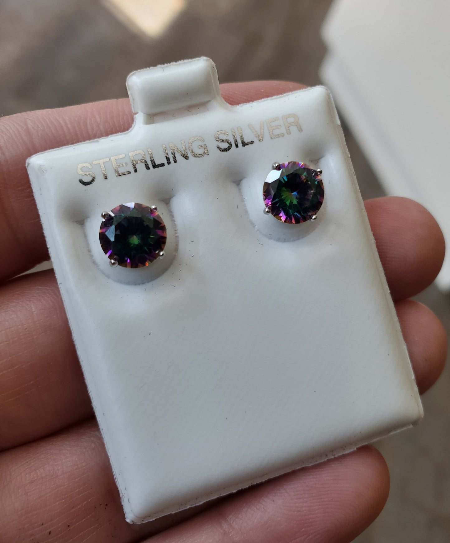 925 Sterling Silver 3.00 tcw Mystic Topaz Stud Earrings