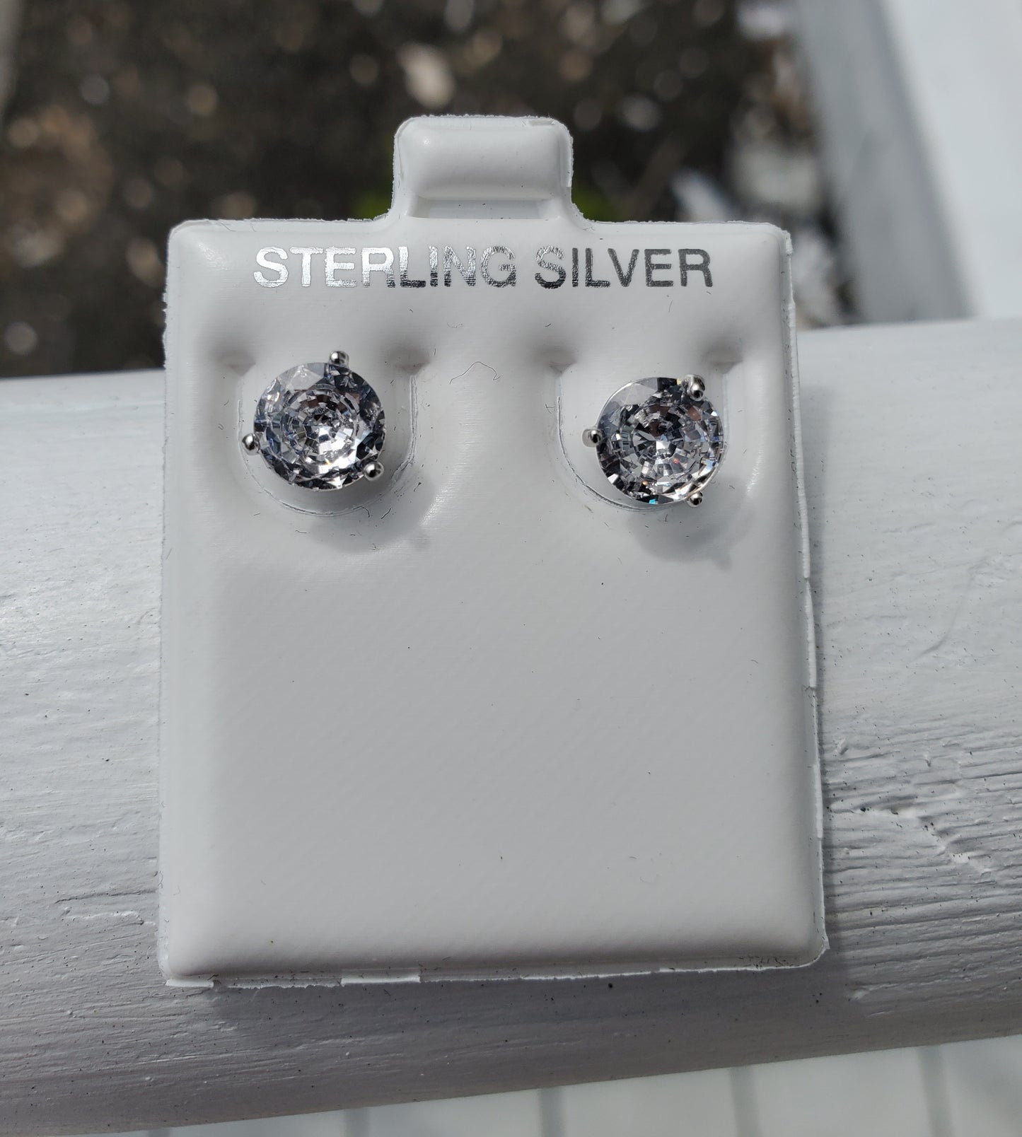 925 Sterling Silver 3.00 tcw Zirconia 3-prong setting studded screwback earrings