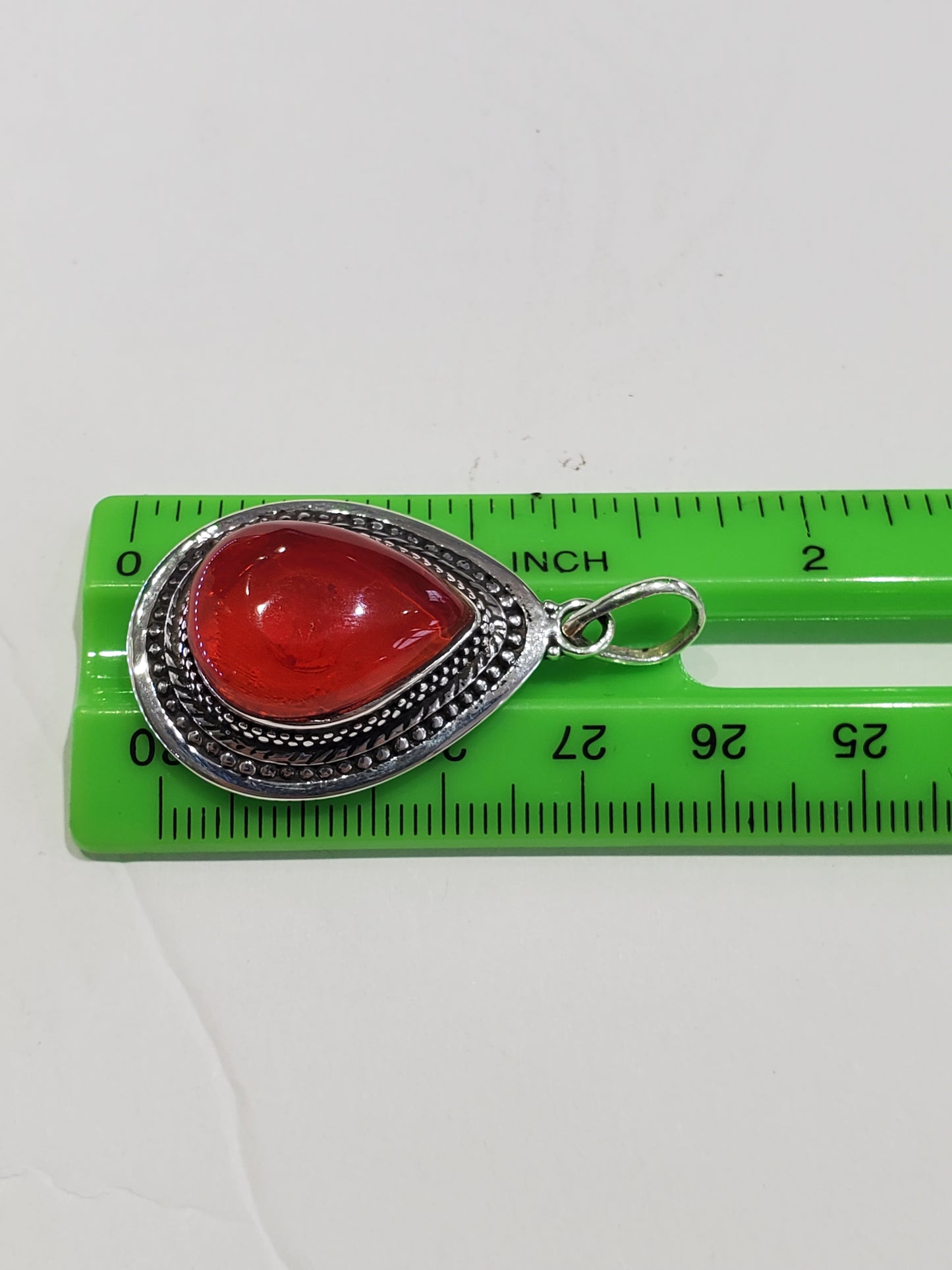 925 Sterling Silver Vampire Queen Teardrop Blood Oxidized Pendant