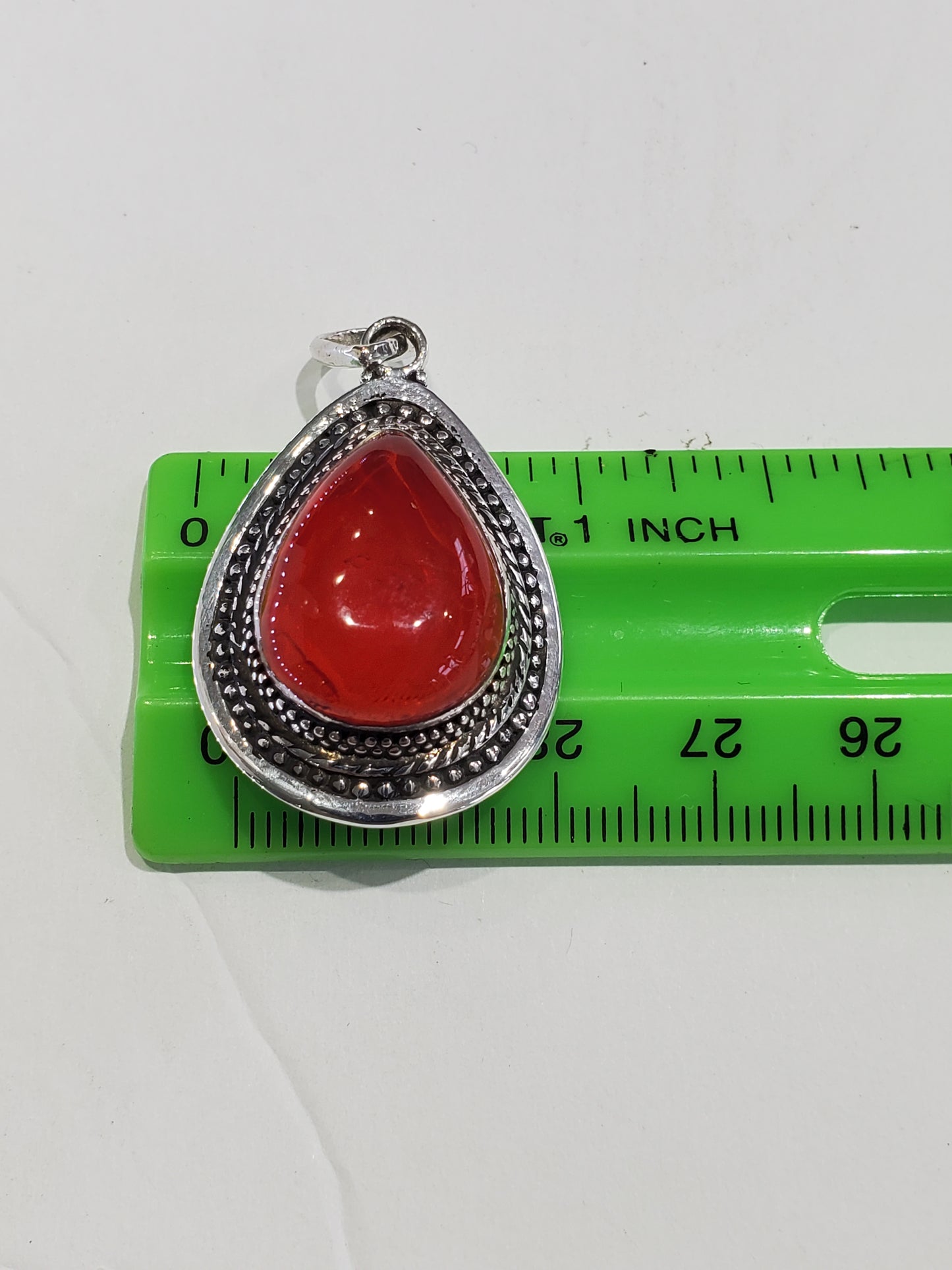 925 Sterling Silver Vampire Queen Teardrop Blood Oxidized Pendant