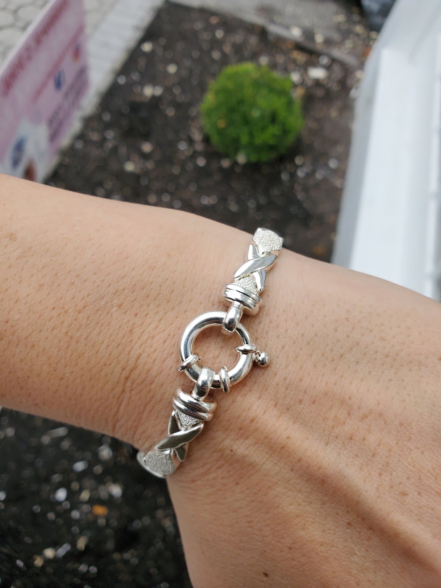 925 Sterling Silver Hugs & Kisses Love Bracelet