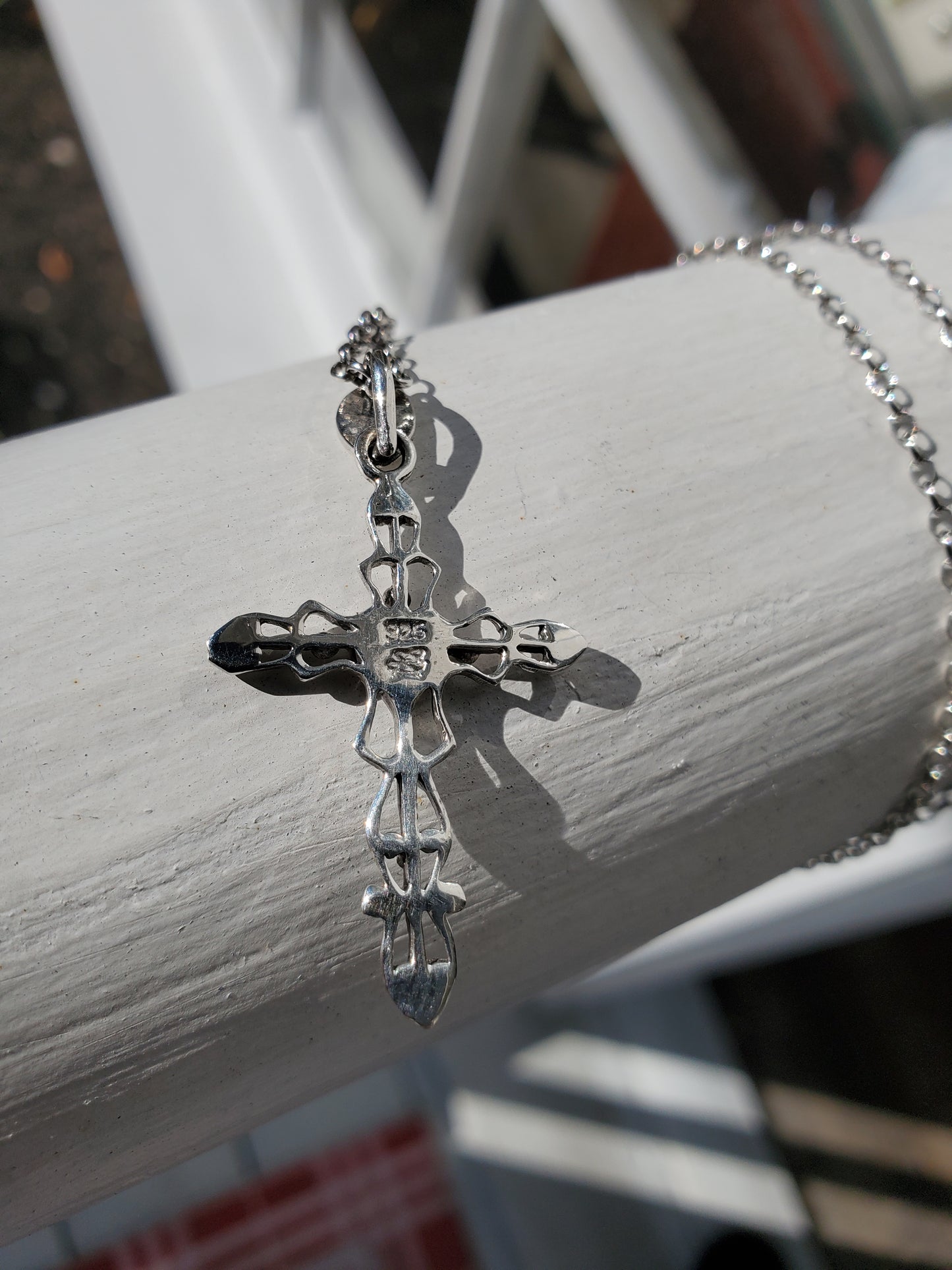 925 Filagre Heart Cross Pendant Necklace