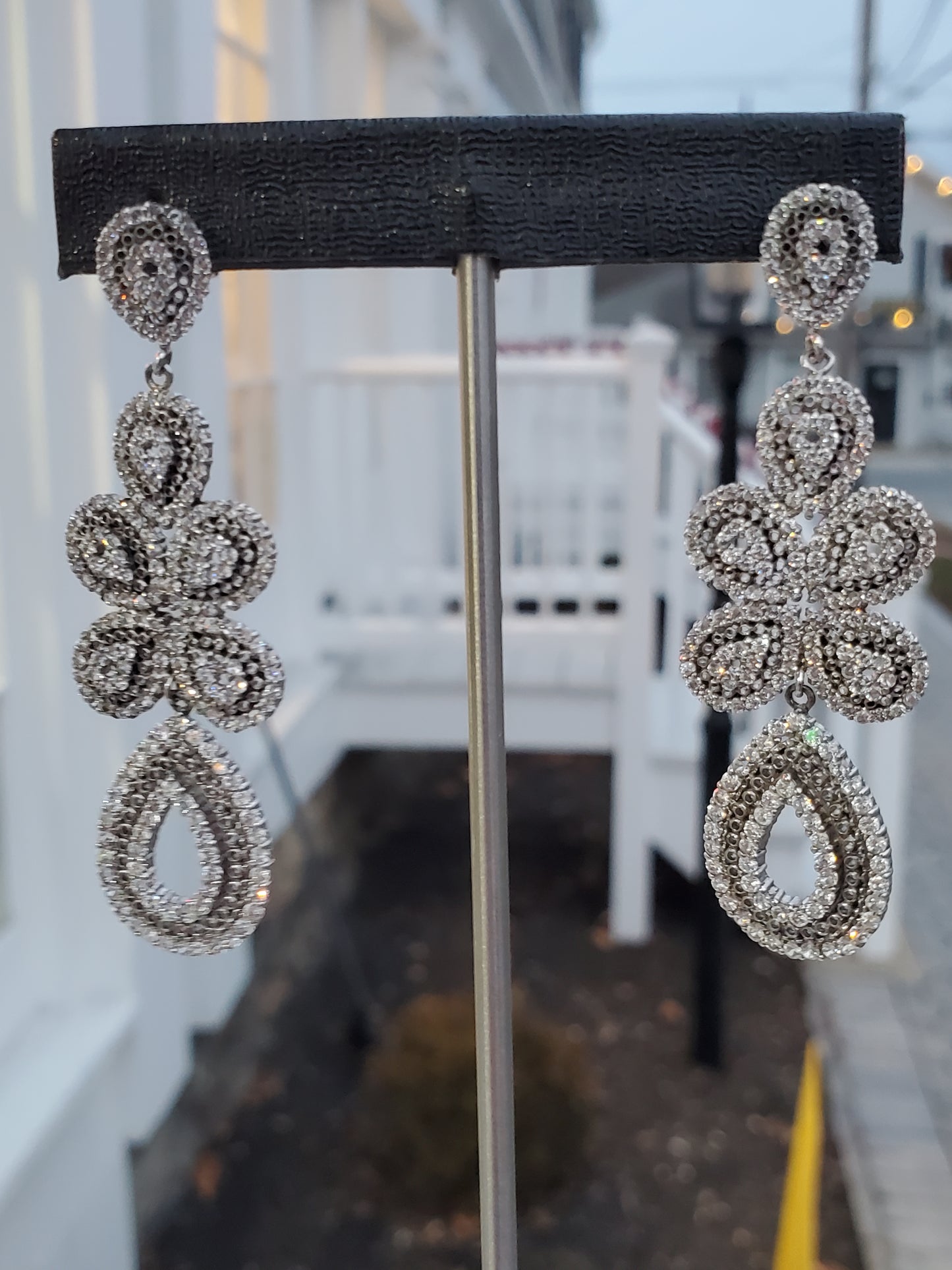 925 Sparkling Chandelier Zirconia Filagre drop earrings