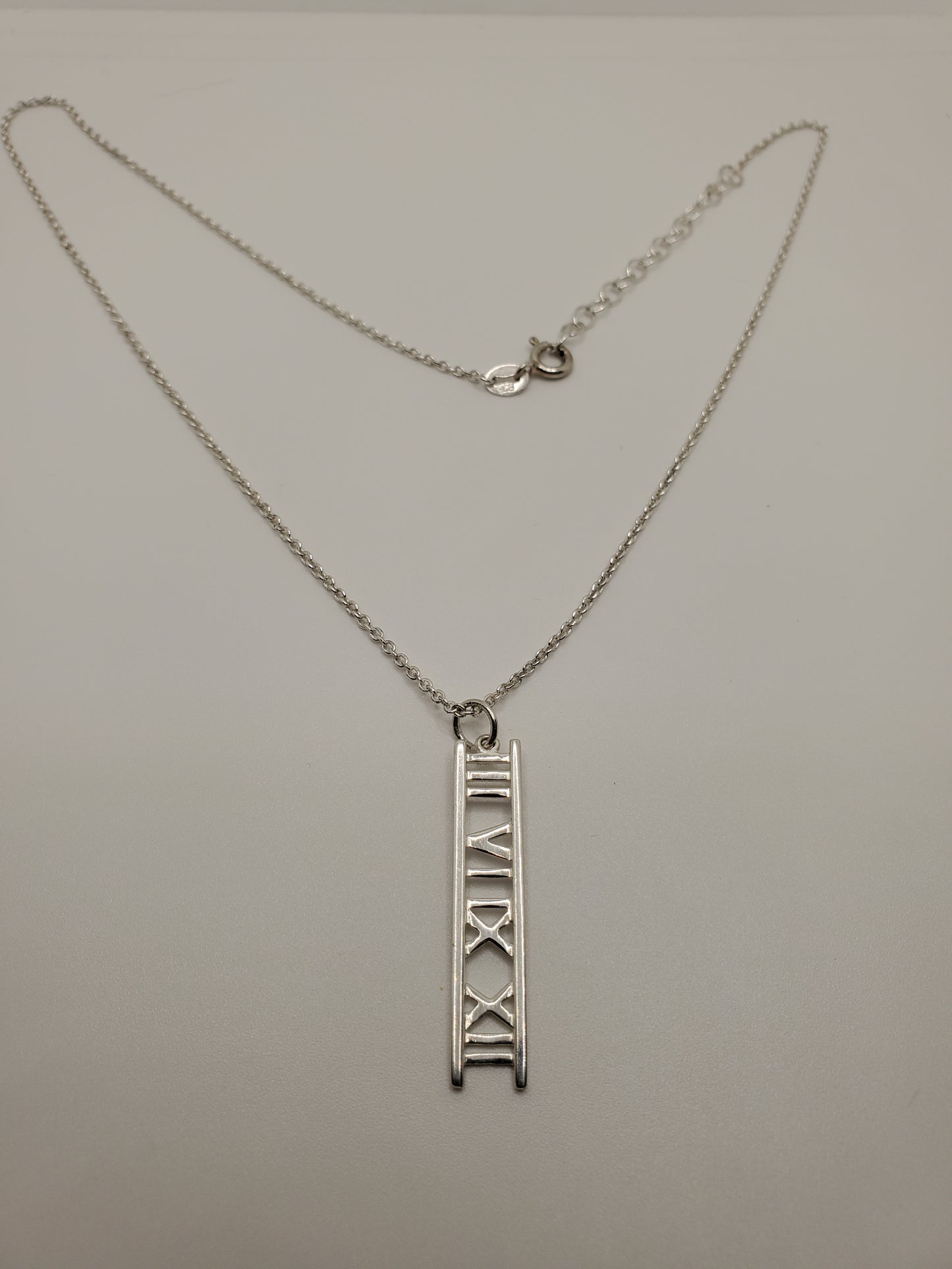 925 Sterling Silver Atlas Vertical Bar Necklace